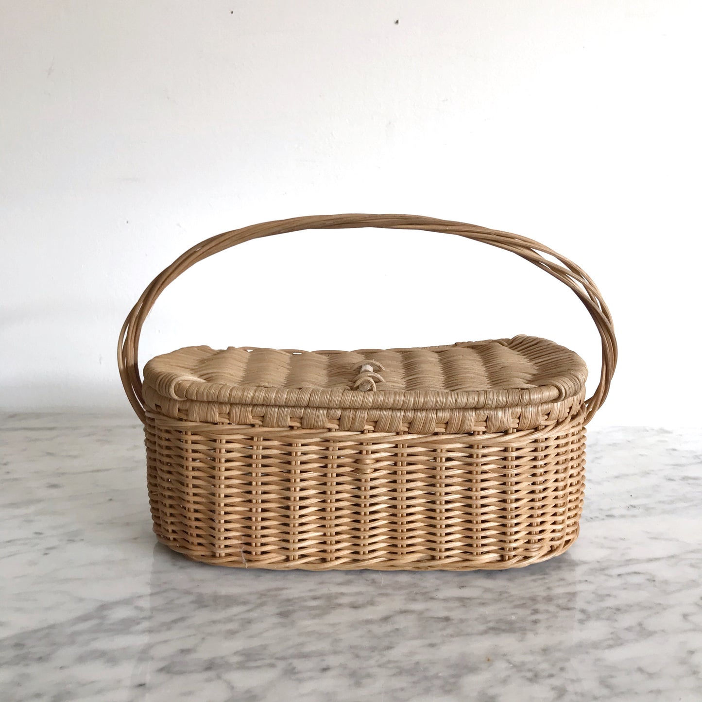 Vintage Locking Wicker Basket Purse