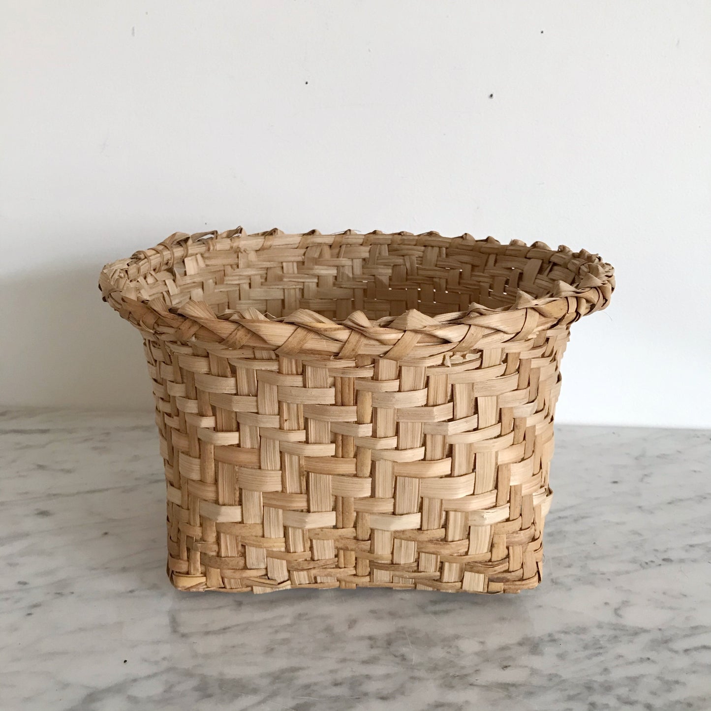 Vintage Natural Woven Basket, Ecuador