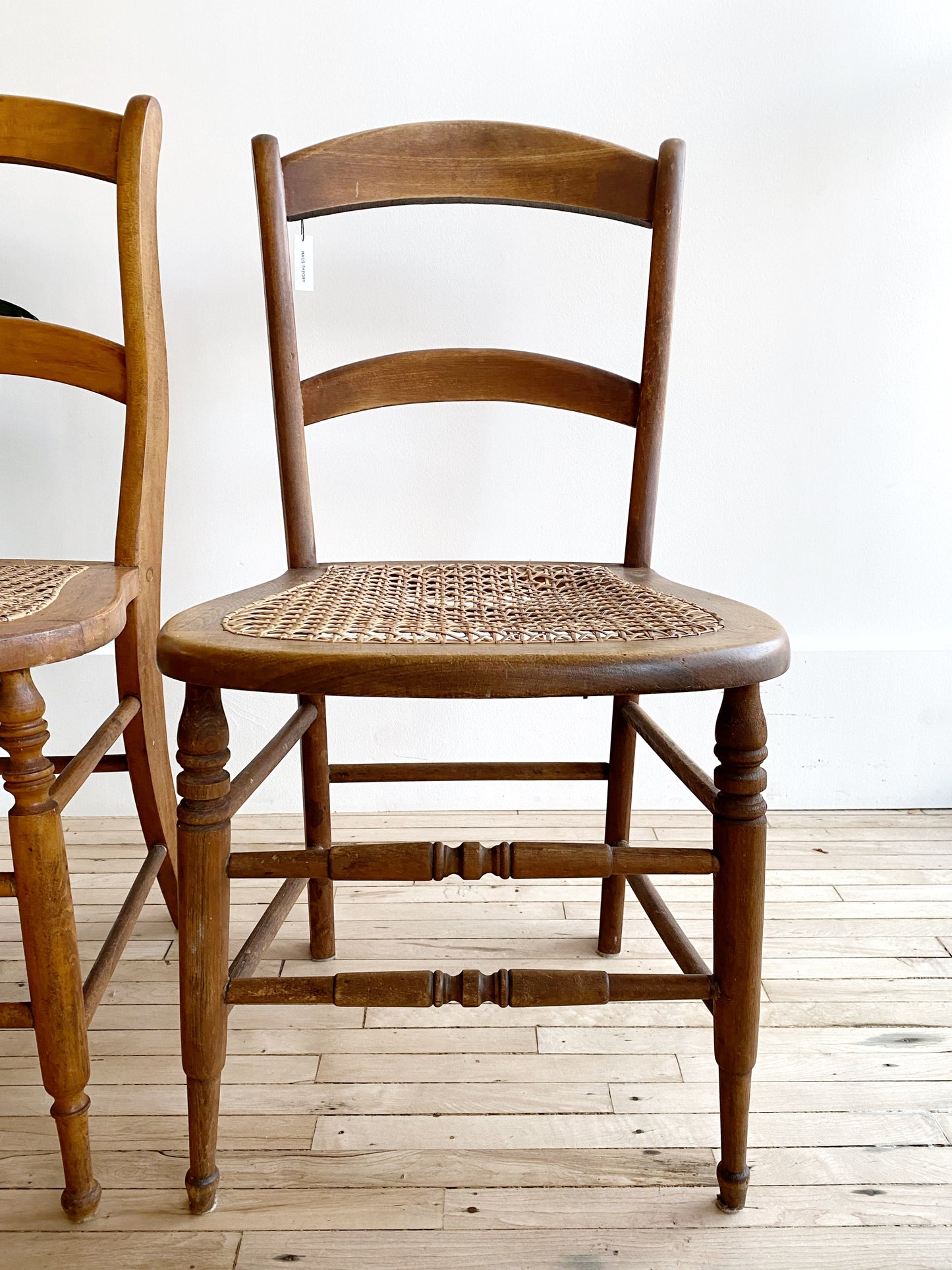 Vintage Wooden Chair with Cane Seat, Single