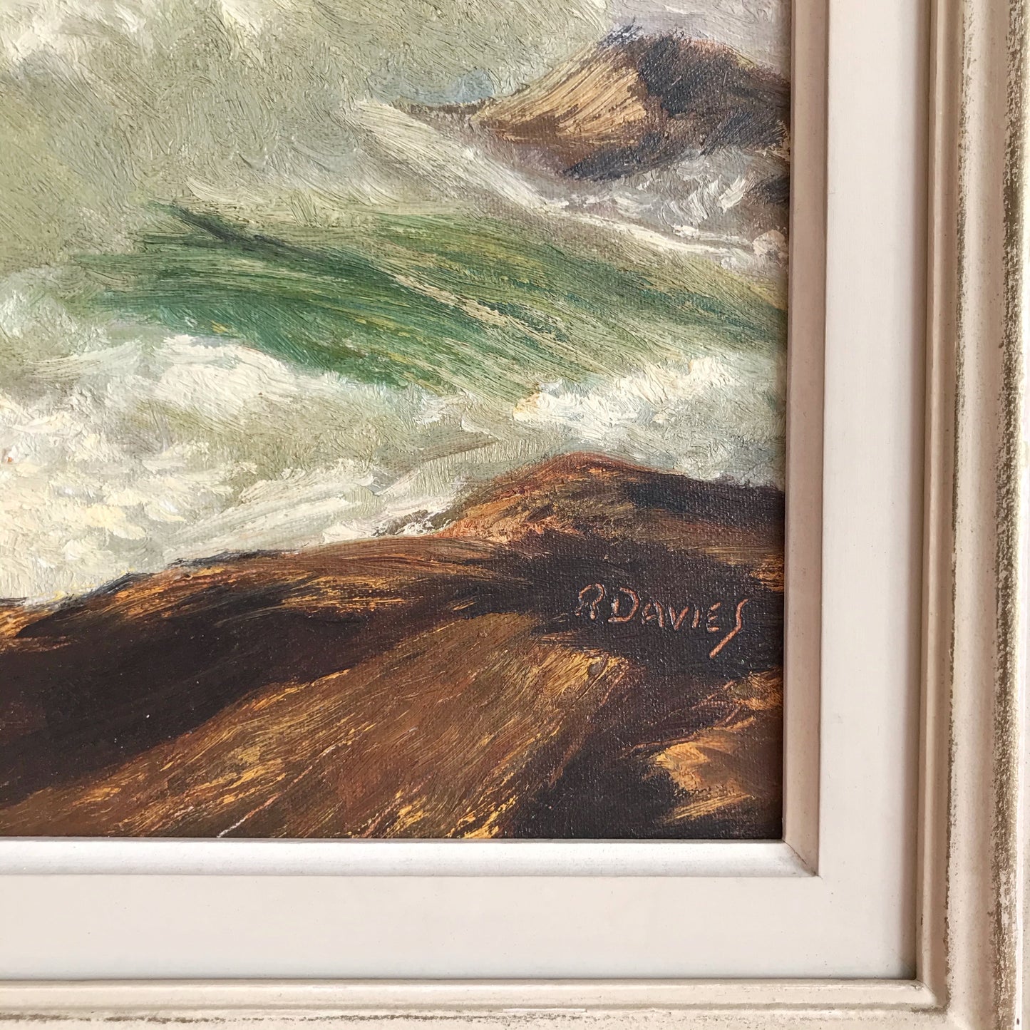 Large Original Seascape Painting by Ronald Davies (24 x 28)