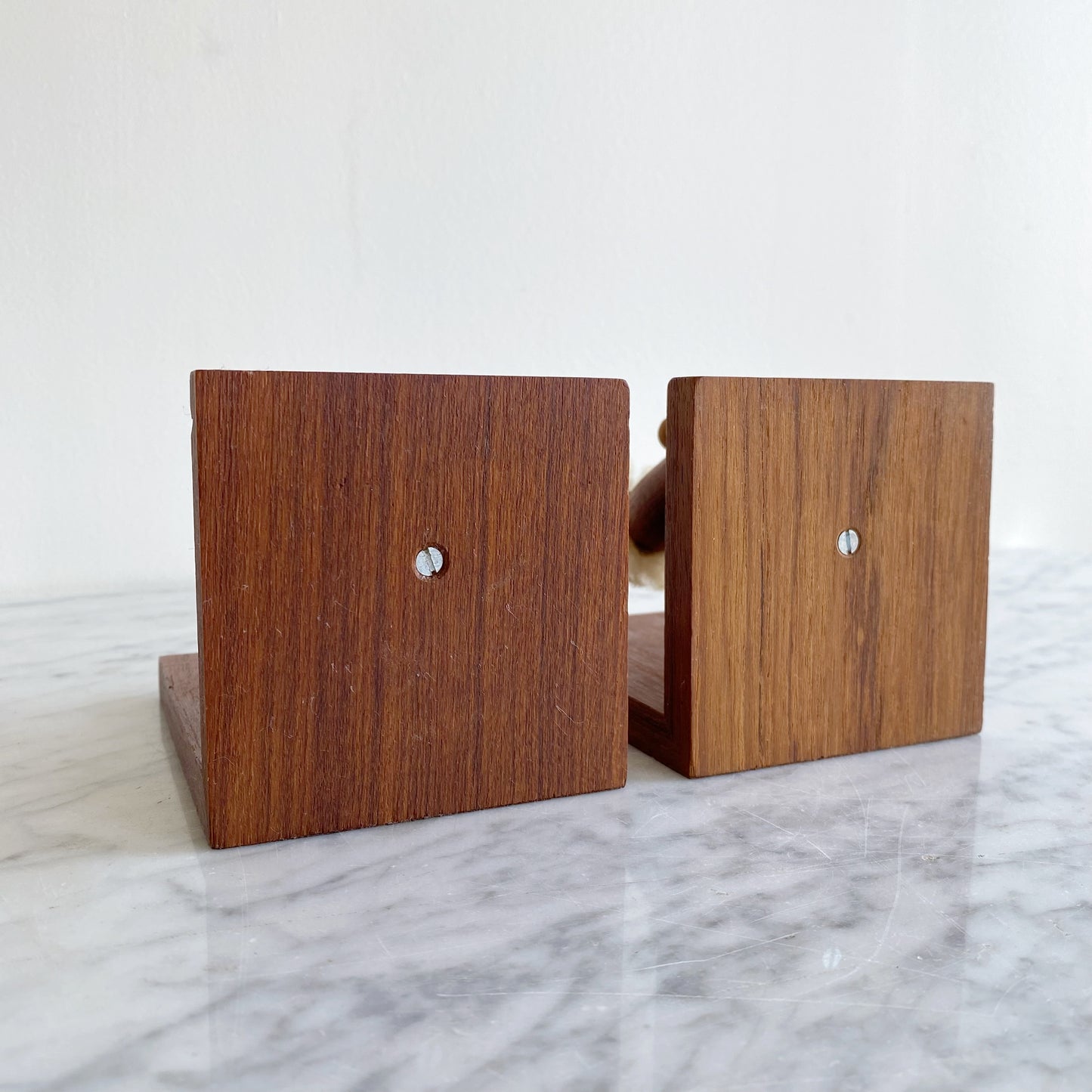 Pair of Vintage Danish Wood Figures Bookends