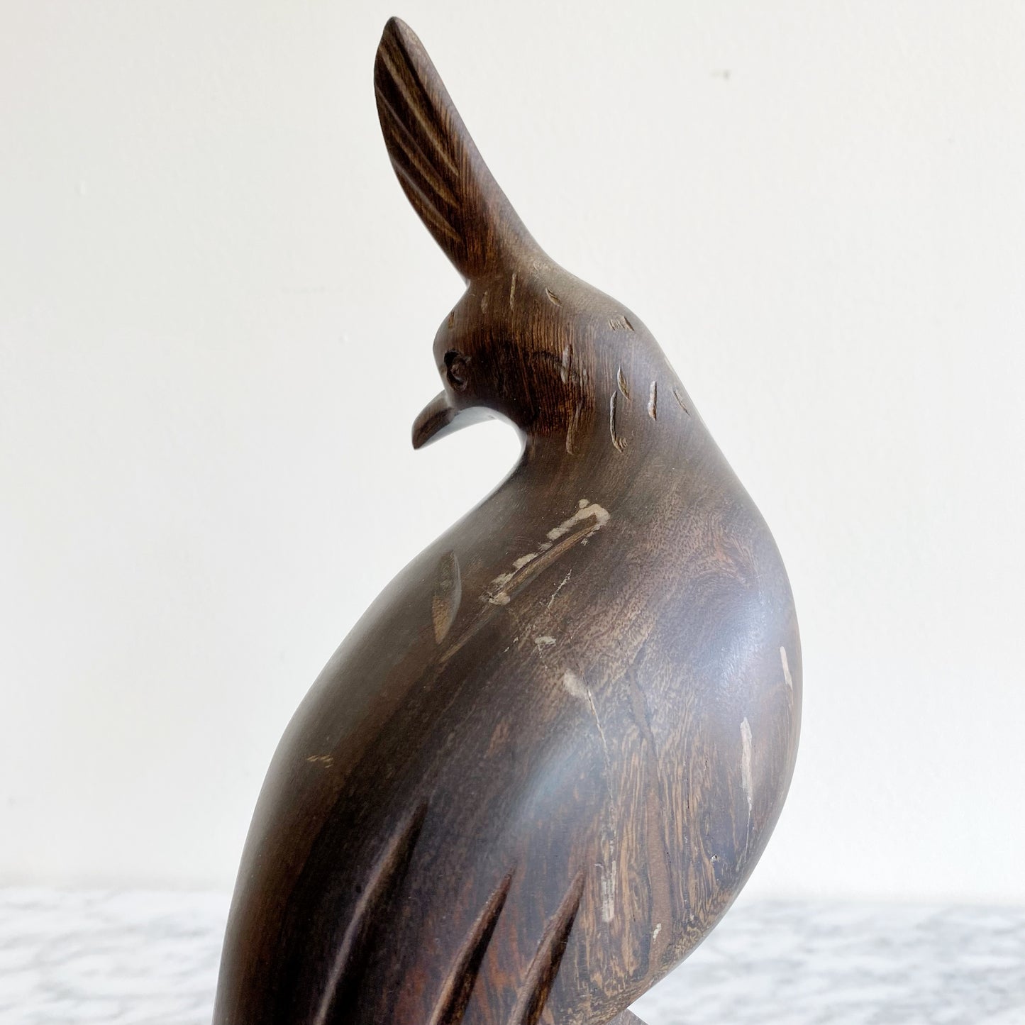 Large Vintage Ironwood Partridge Statue, 11.5”