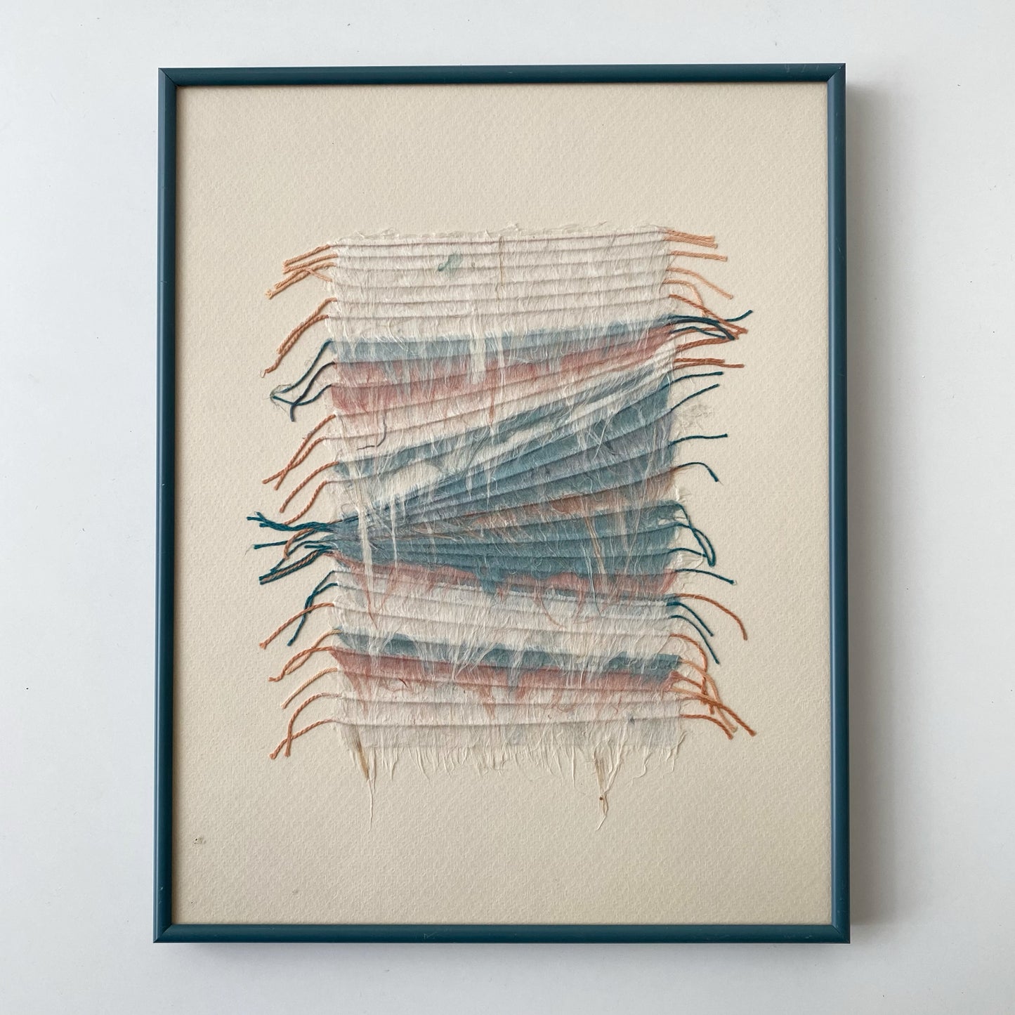 Vintage Framed Fiber Art Piece, 11 x 14