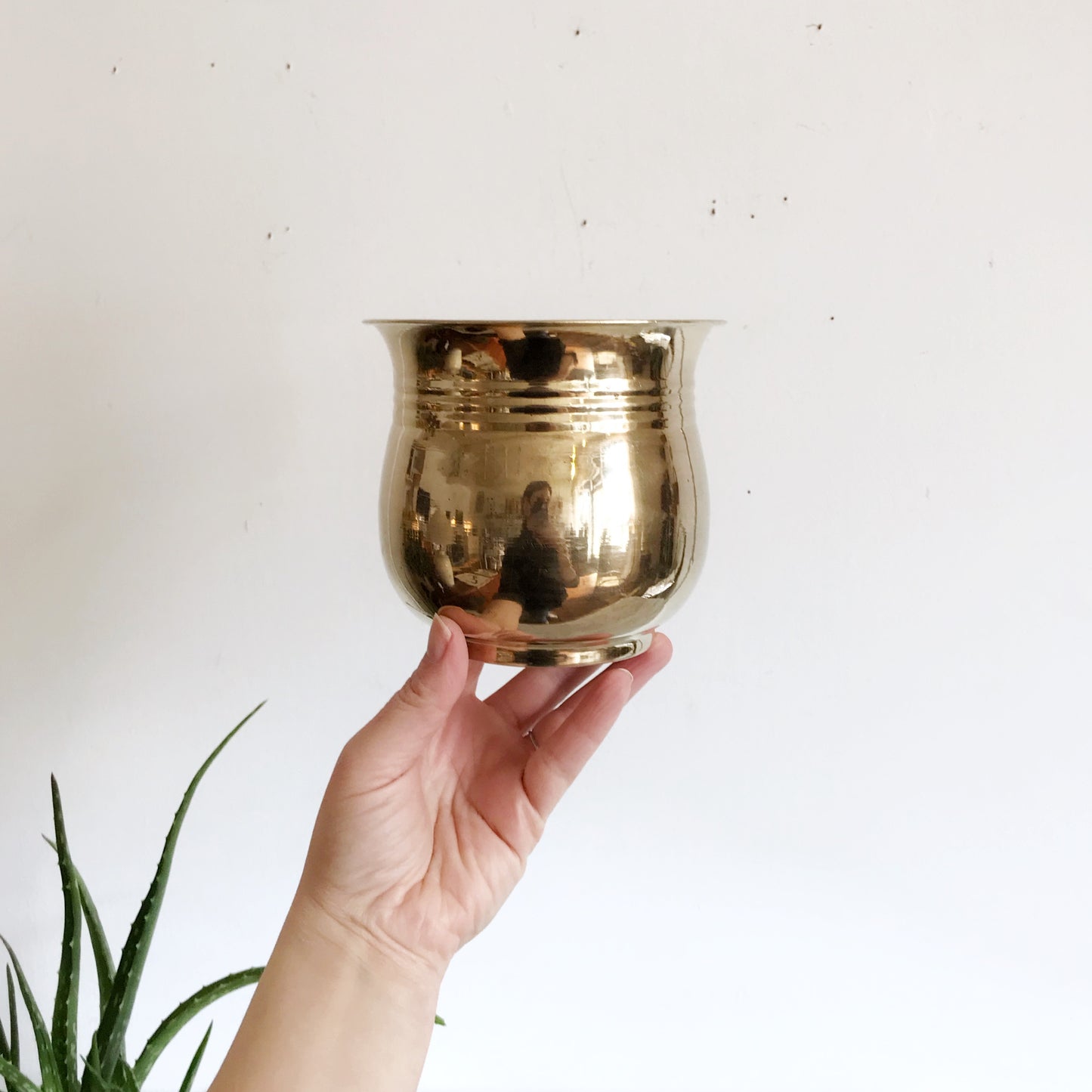 Small Vintage Brass Planter