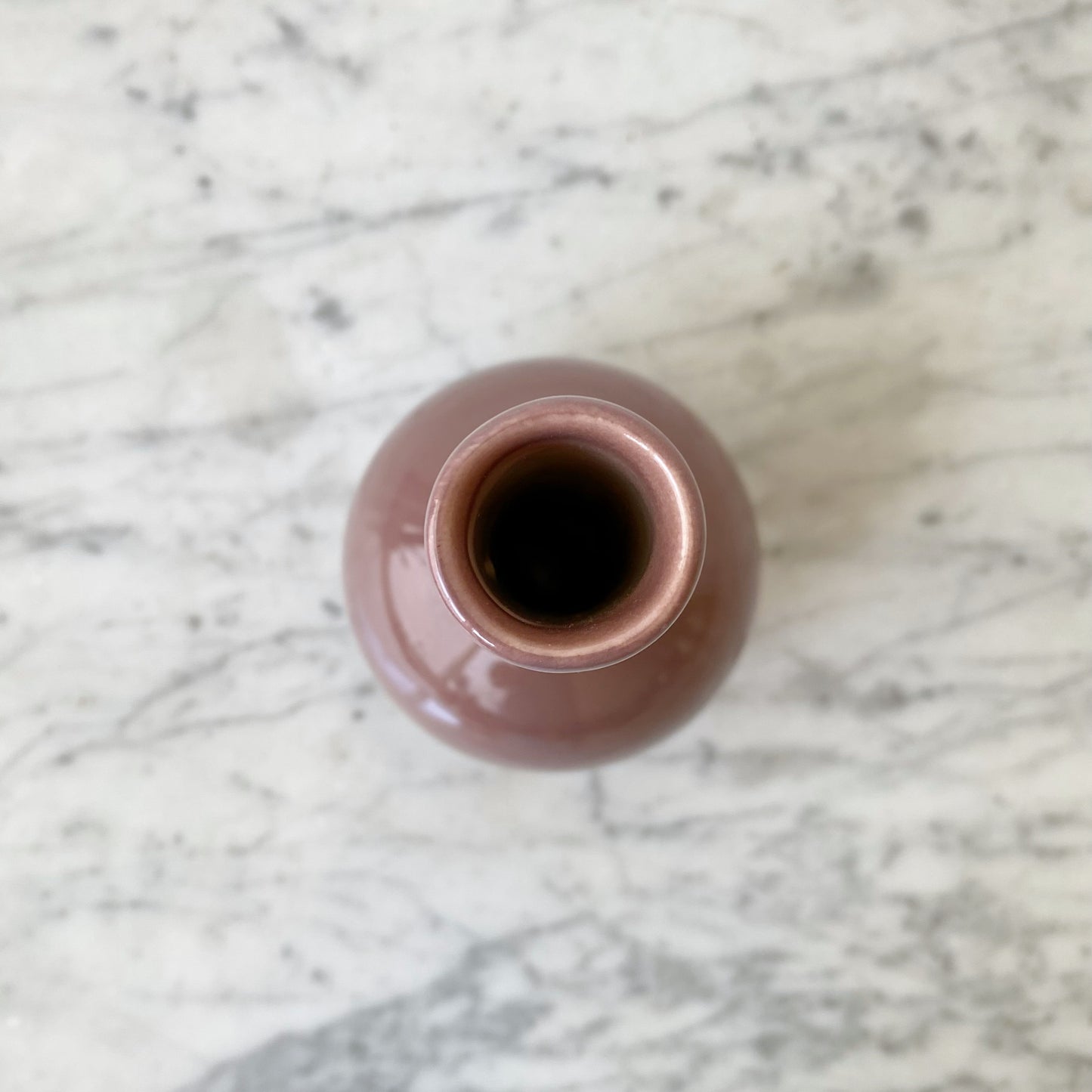 Vintage Mauve Ceramic Bud Vase, 9”