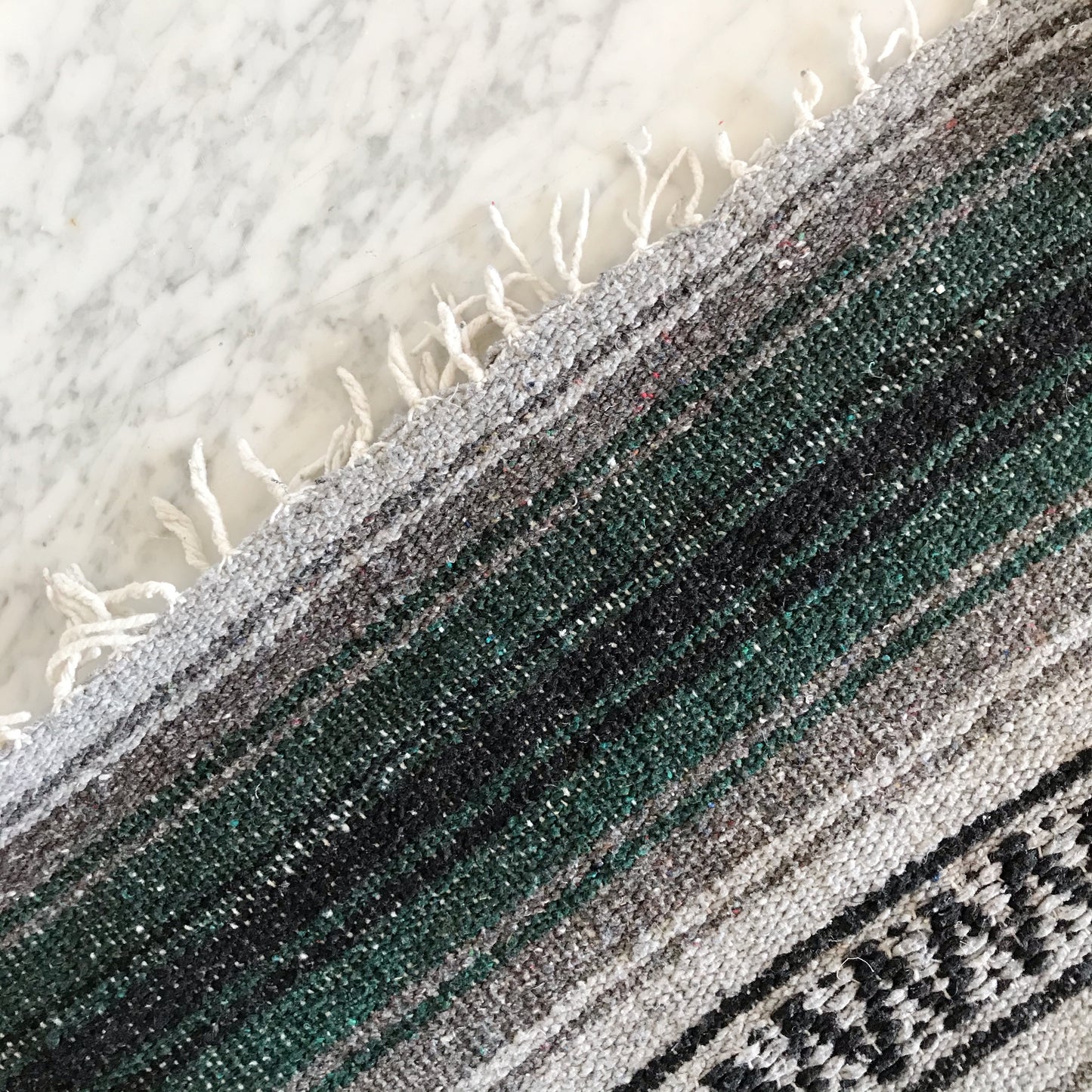 Woven Throw Blanket, Green & Gray