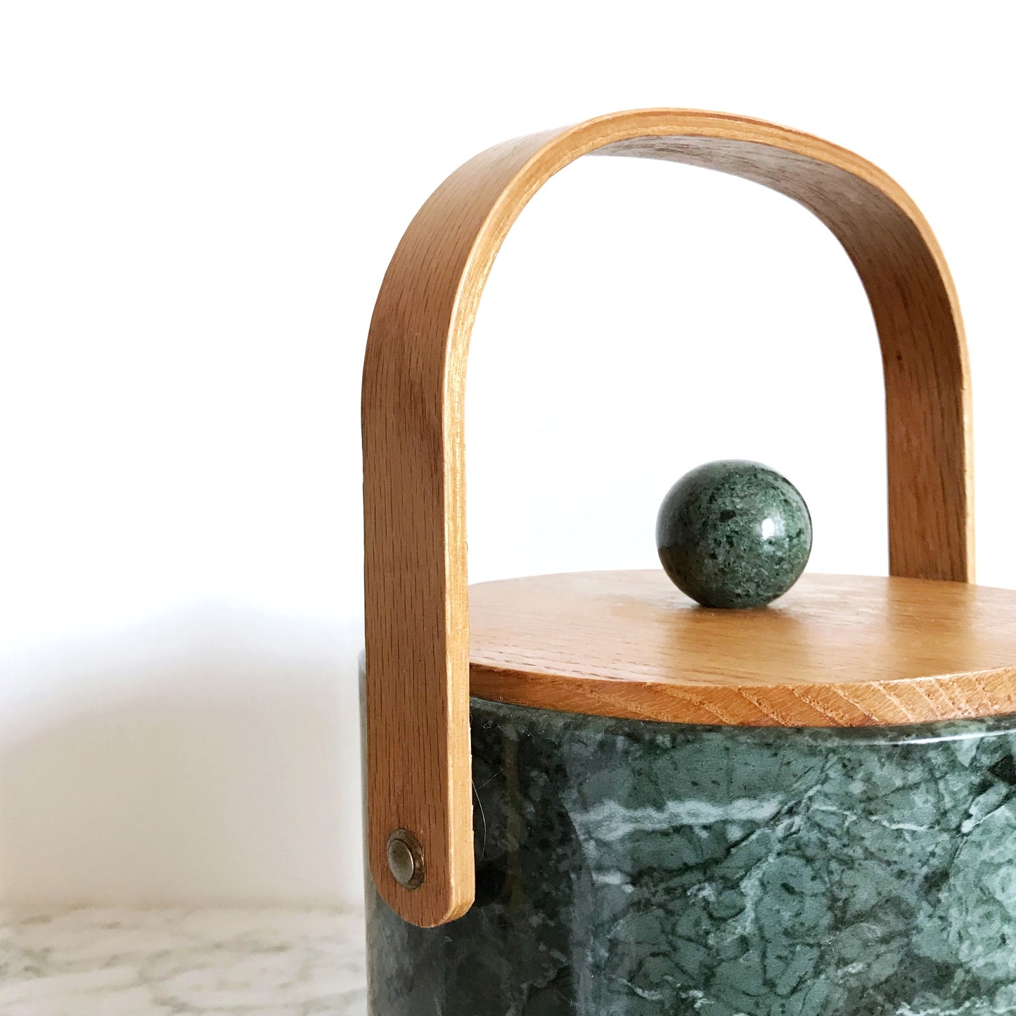 Vintage Faux-Marble Ice Bucket