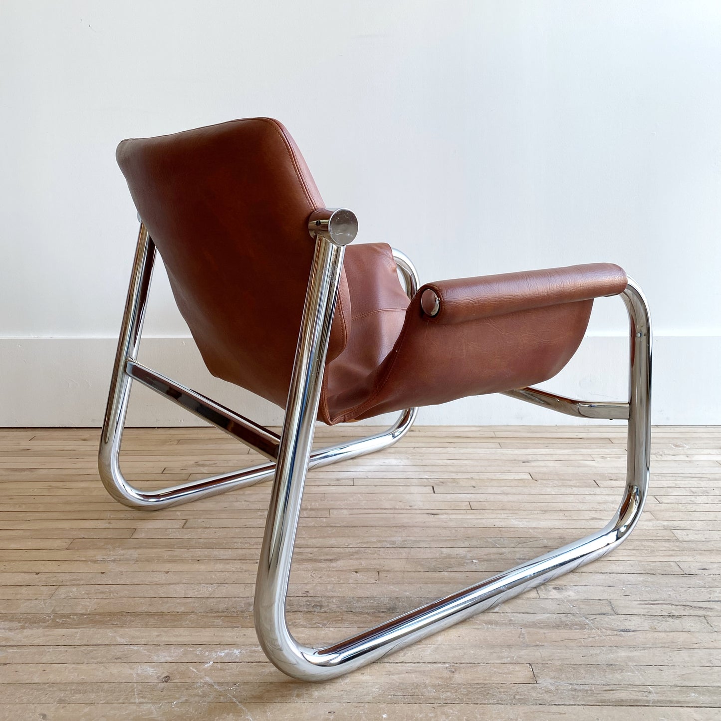 MCM Chrome + Vegan Leather Alpha Chair, by Maurice Burke