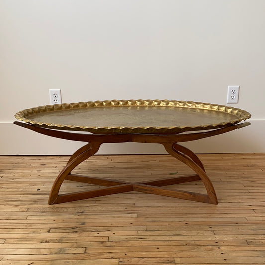 XXL Vintage Brass Tray Coffee table