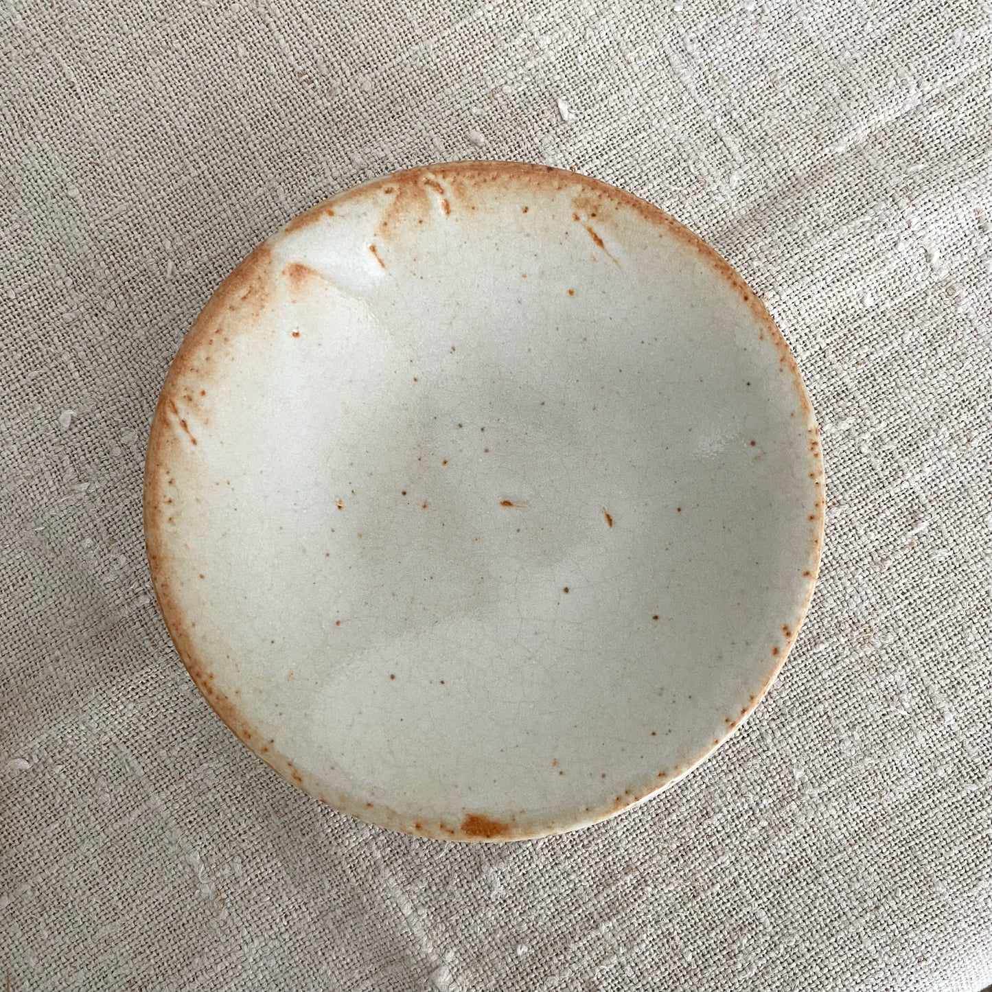 Found Pottery Footed Dish, 5.25"