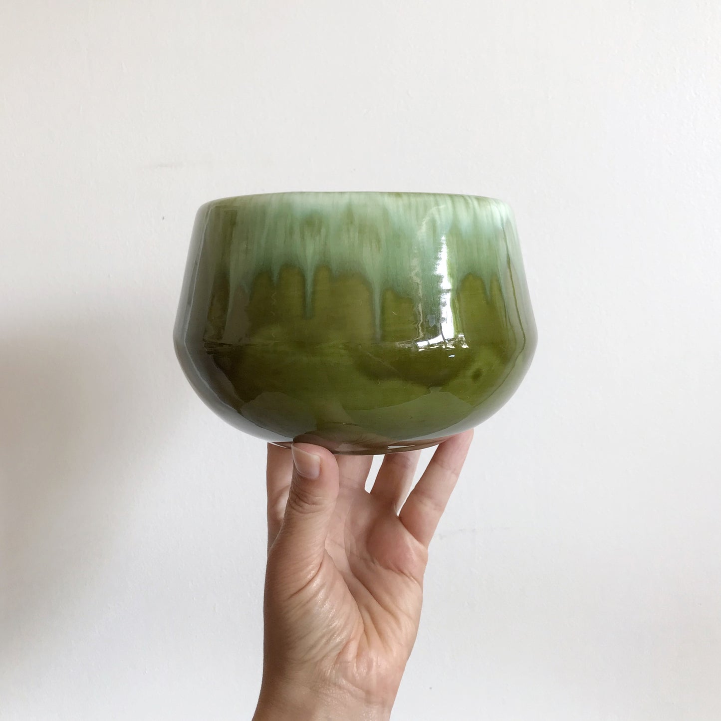 Vintage Green Ceramic Planter