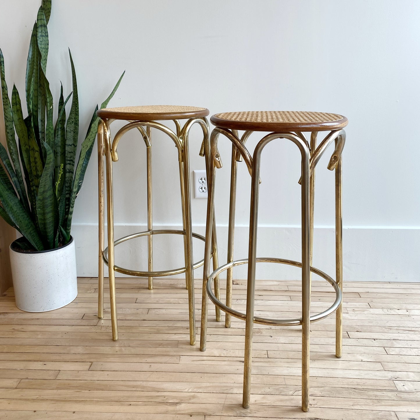 Pair of Vintage Thonet-style Counter Stools