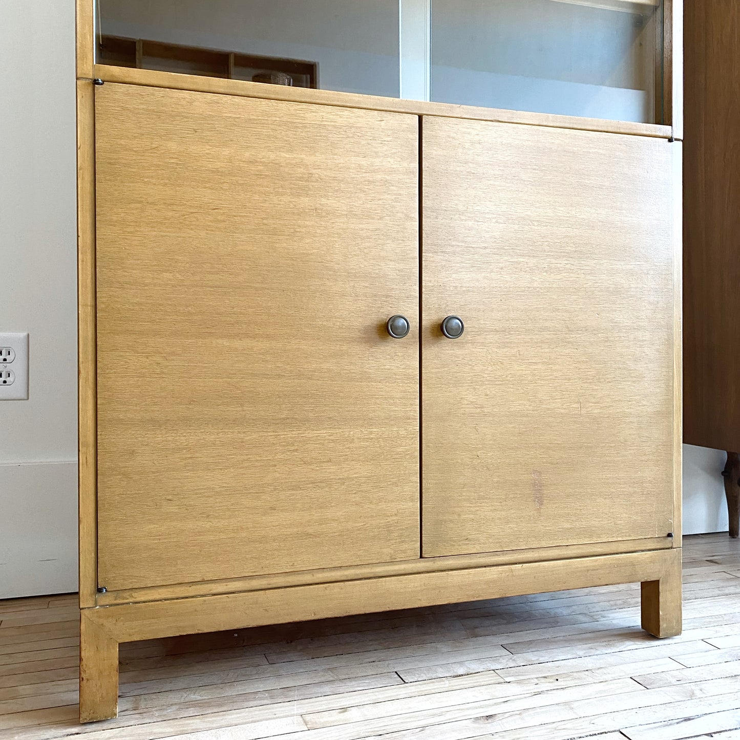 Vintage Mid Century Blonde Hutch Cabinet by Widdicomb