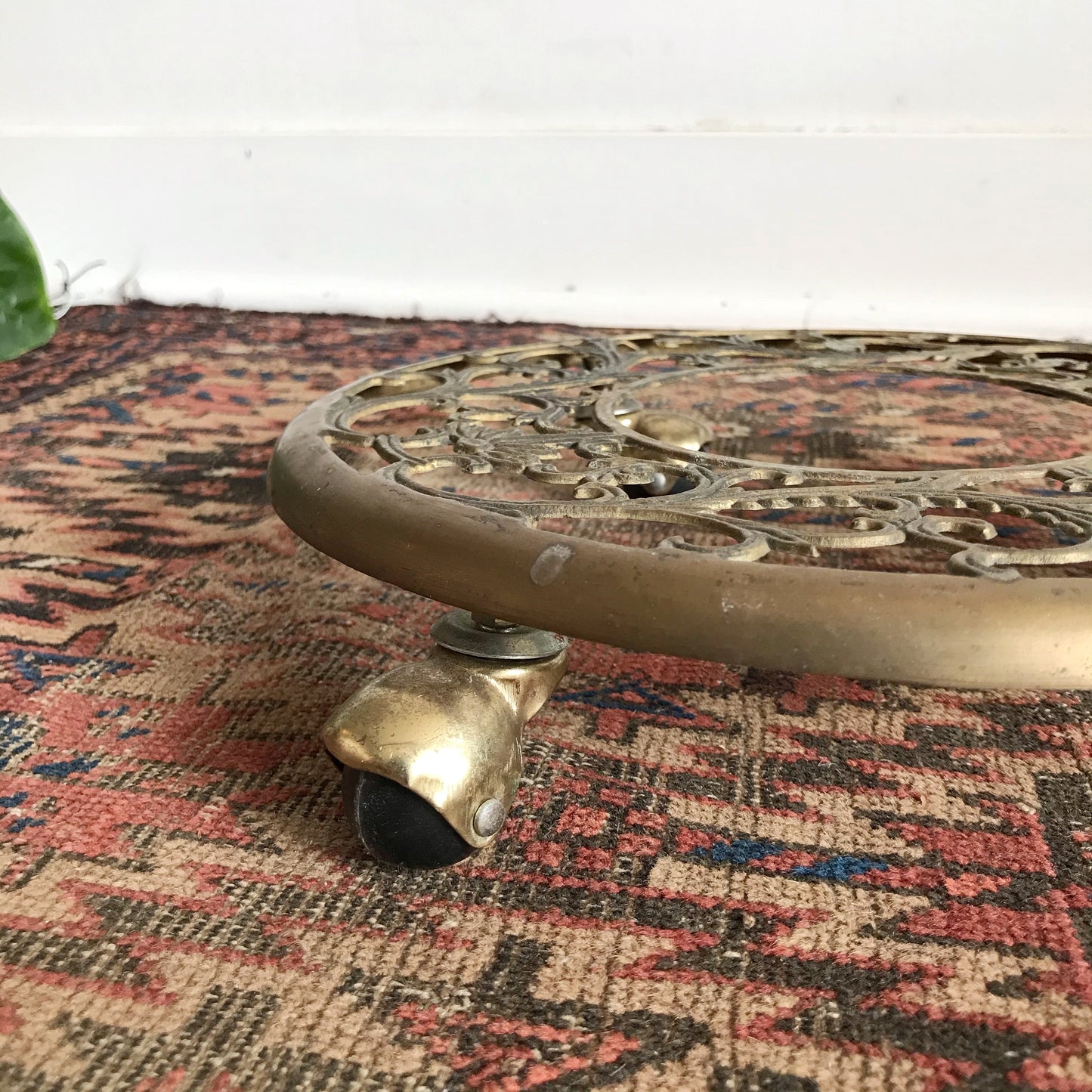 Vintage Decorative Plant Stand on Casters