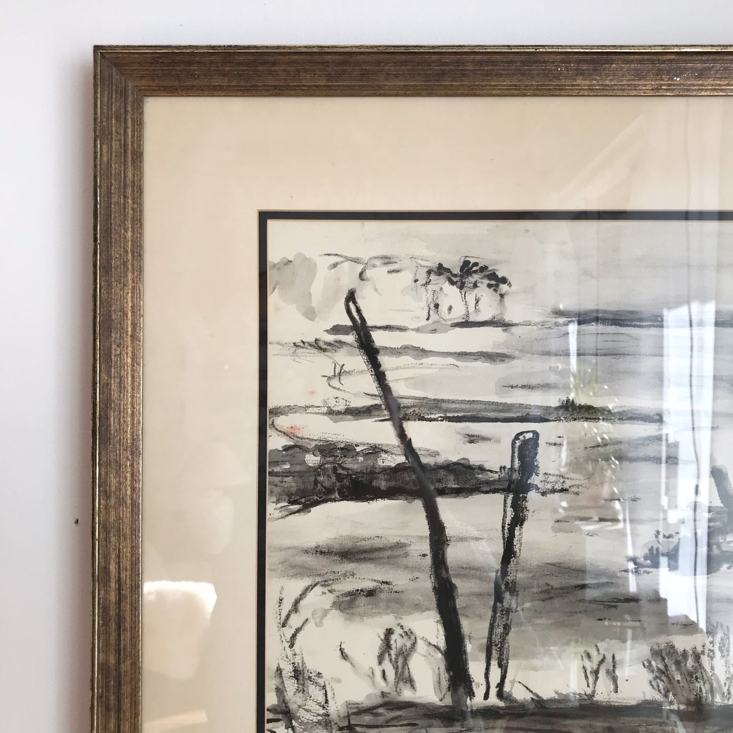 Large-Scale Framed Original Pastel on Paper (28 x 26)