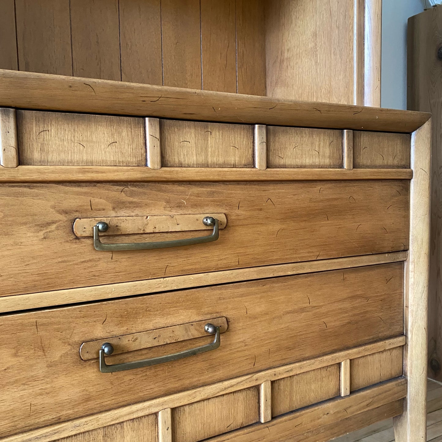 Vintage Mid-Century Two-Piece Hutch, Drexel