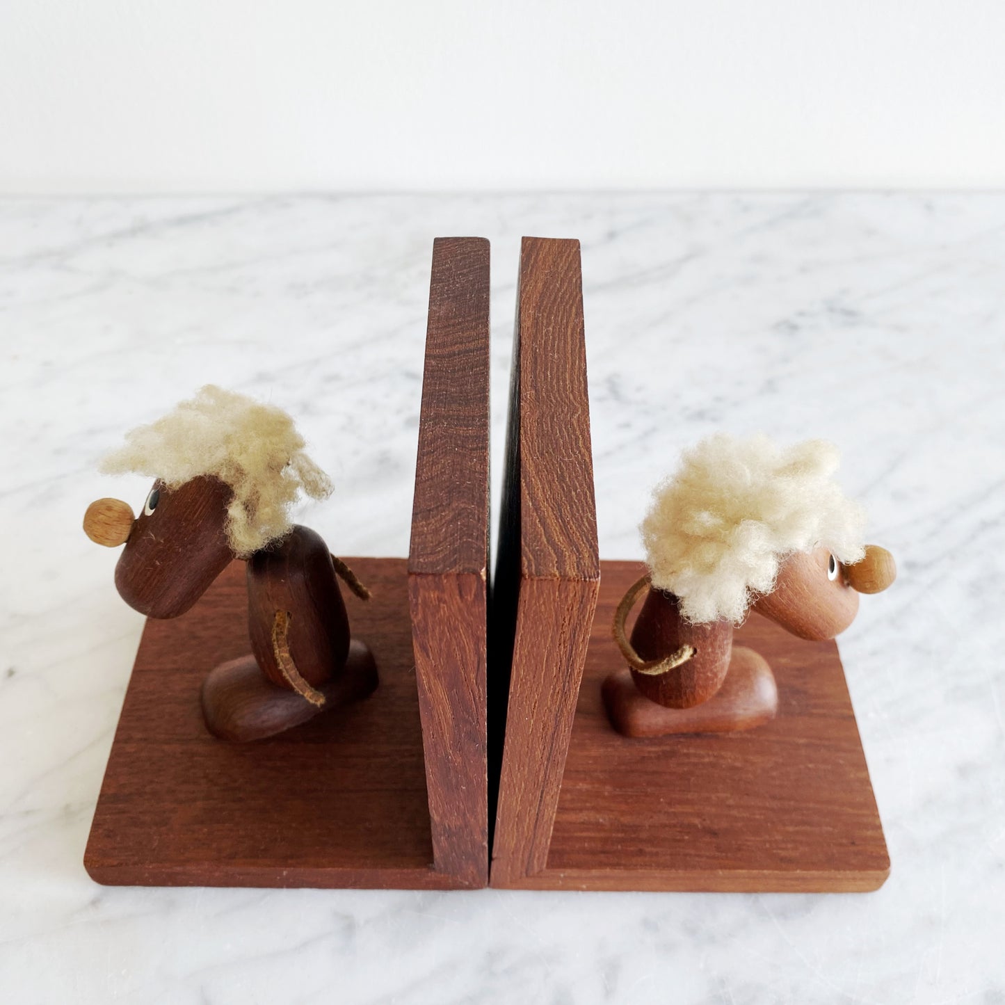 Pair of Vintage Danish Wood Figures Bookends