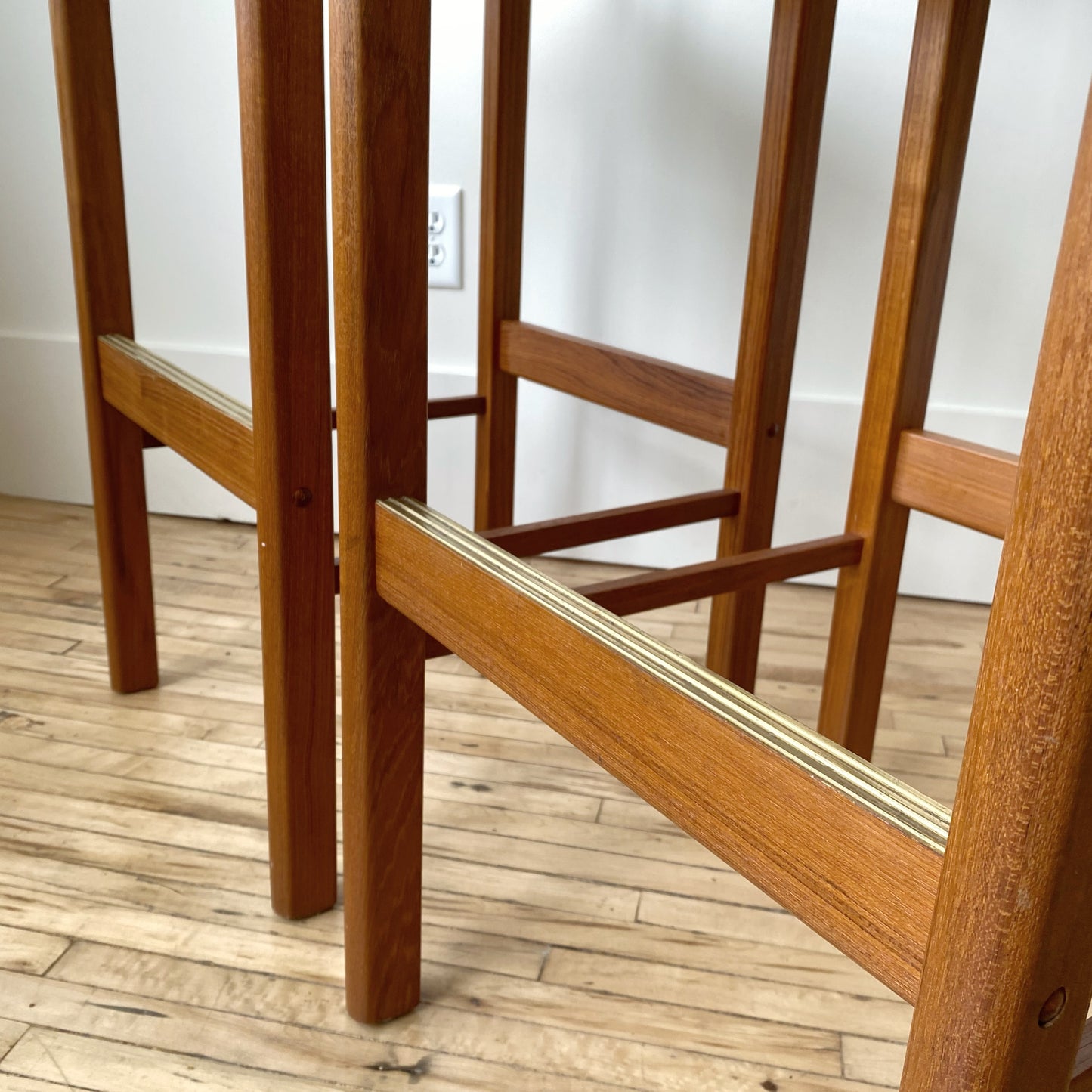 Pair of Vintage MCM Teak Barstools
