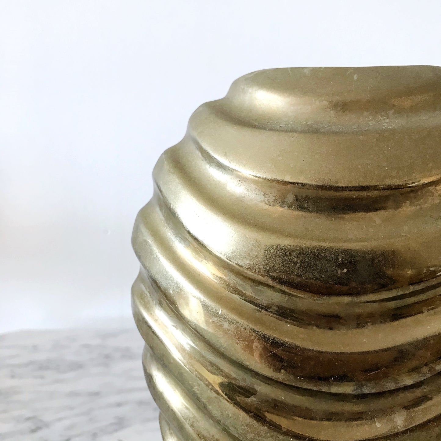 Sculptural Vintage Brass Vase