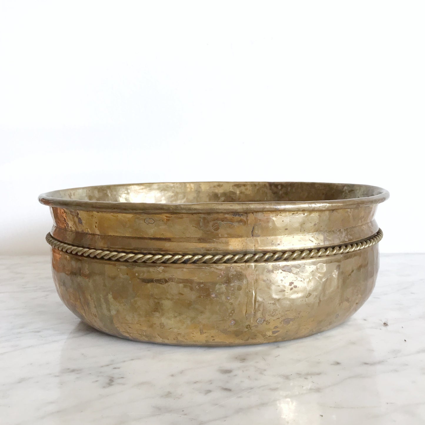 XL Vintage Brass Planter