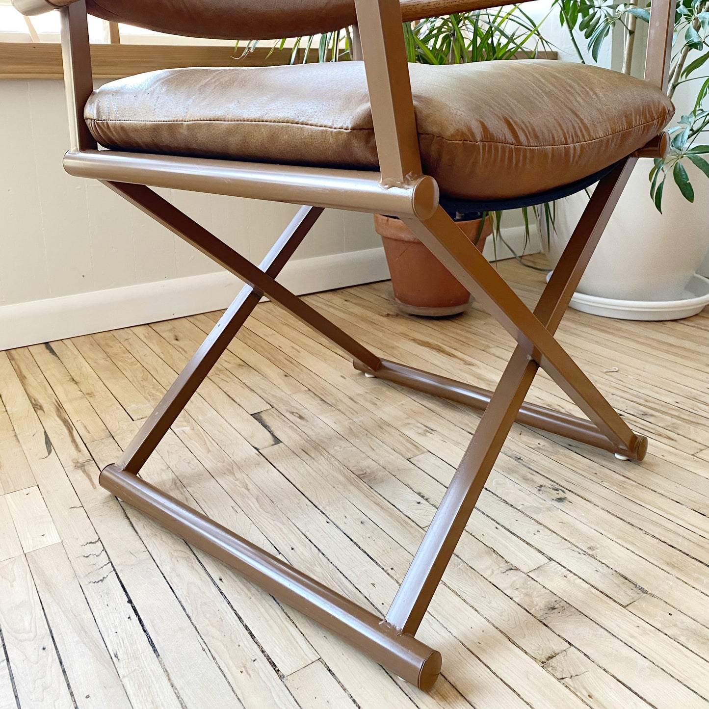 Vintage Faux-Leather Armchairs, Circa 1982