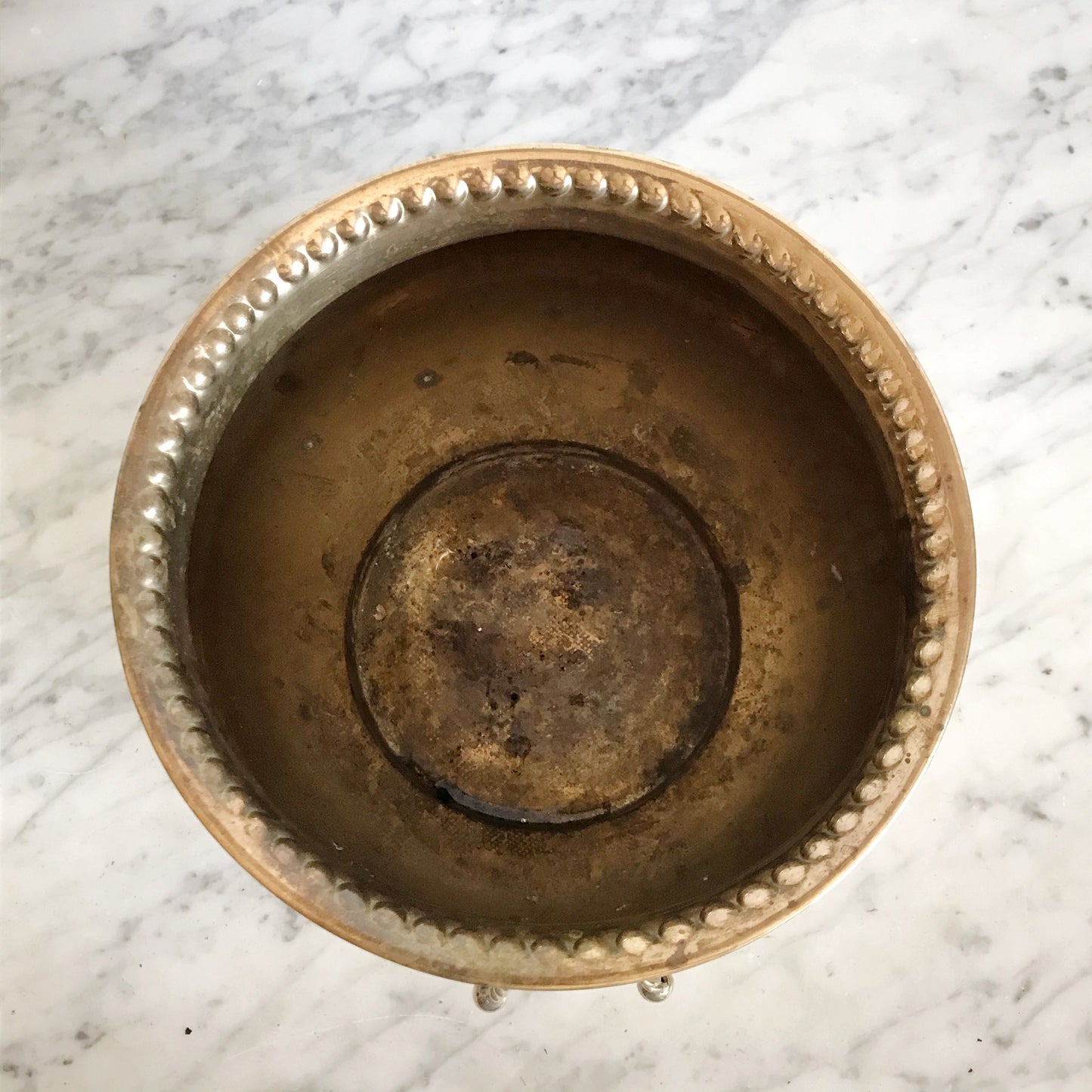 Large Vintage Brass Planter