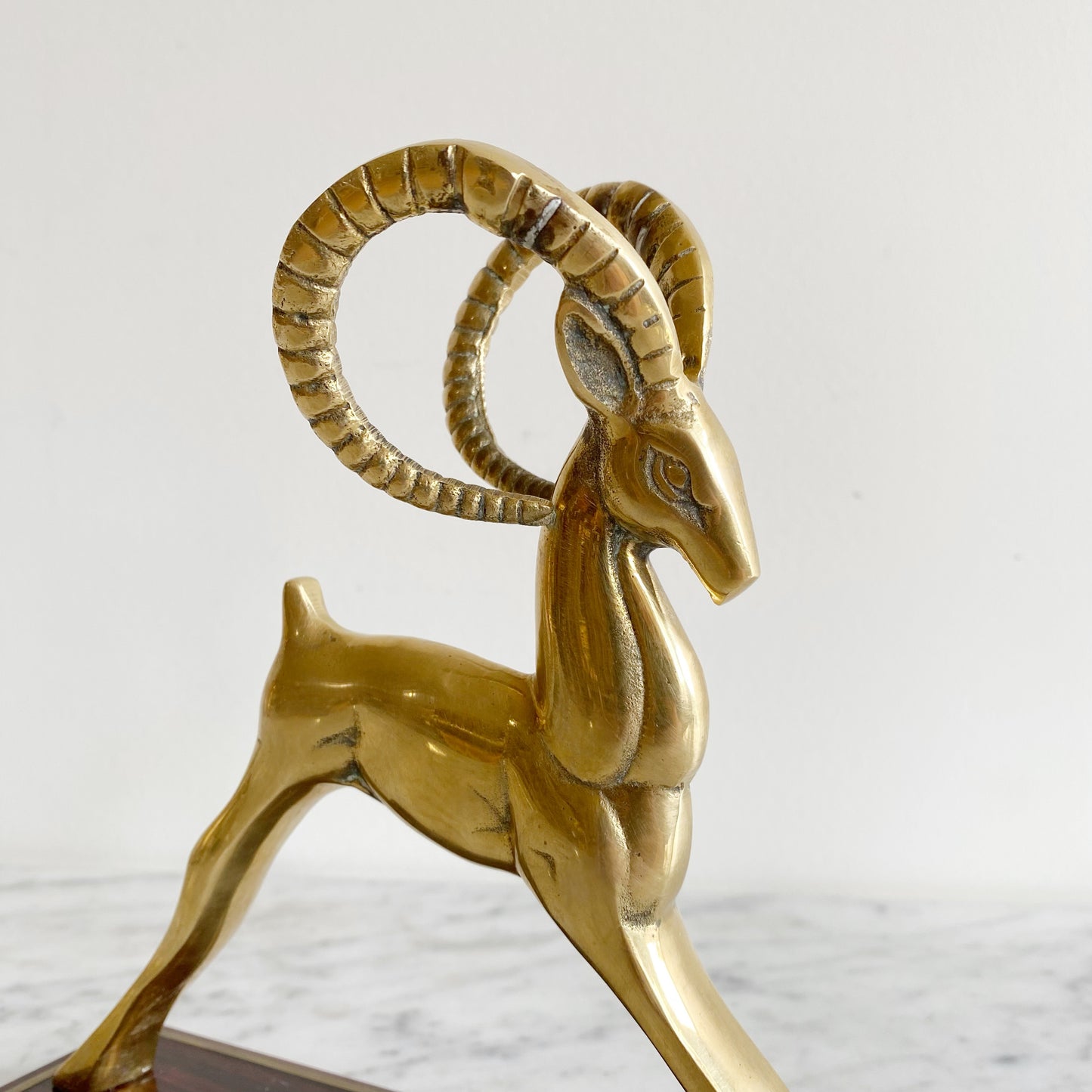 Vintage Brass Ram / Antelope on Stand