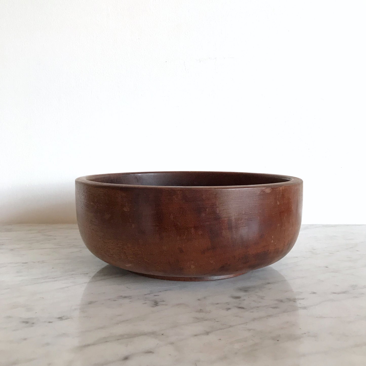 Vintage Turned Wood Serving Bowl, 10”