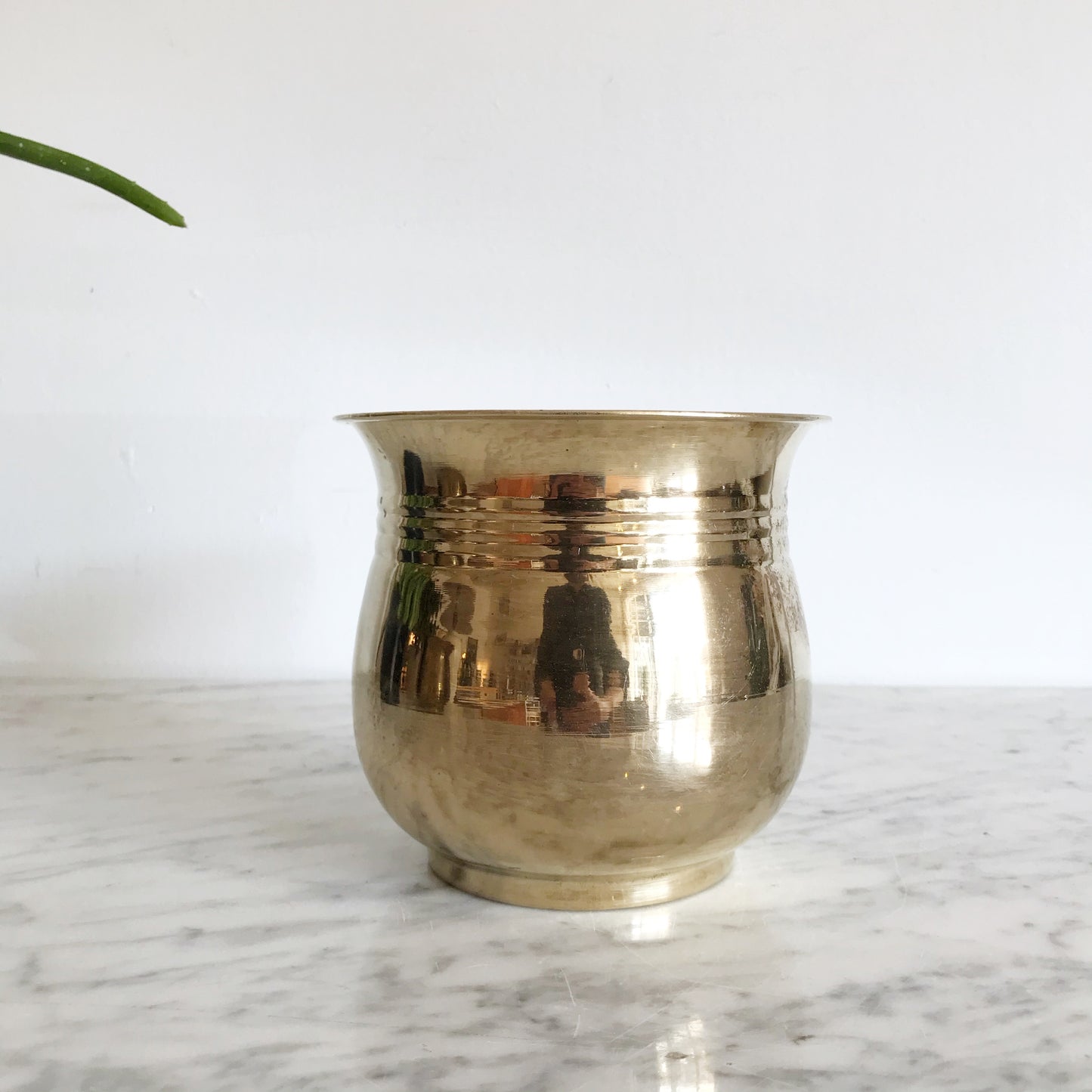 Small Vintage Brass Planter
