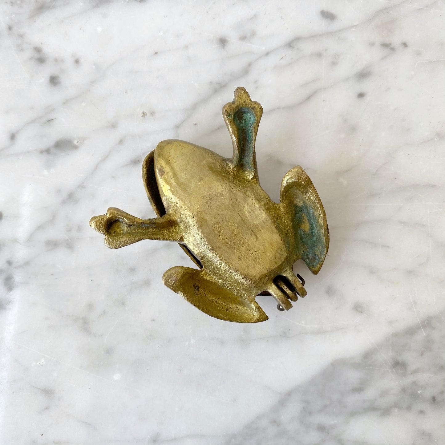 Vintage Brass Frog Trinket Box