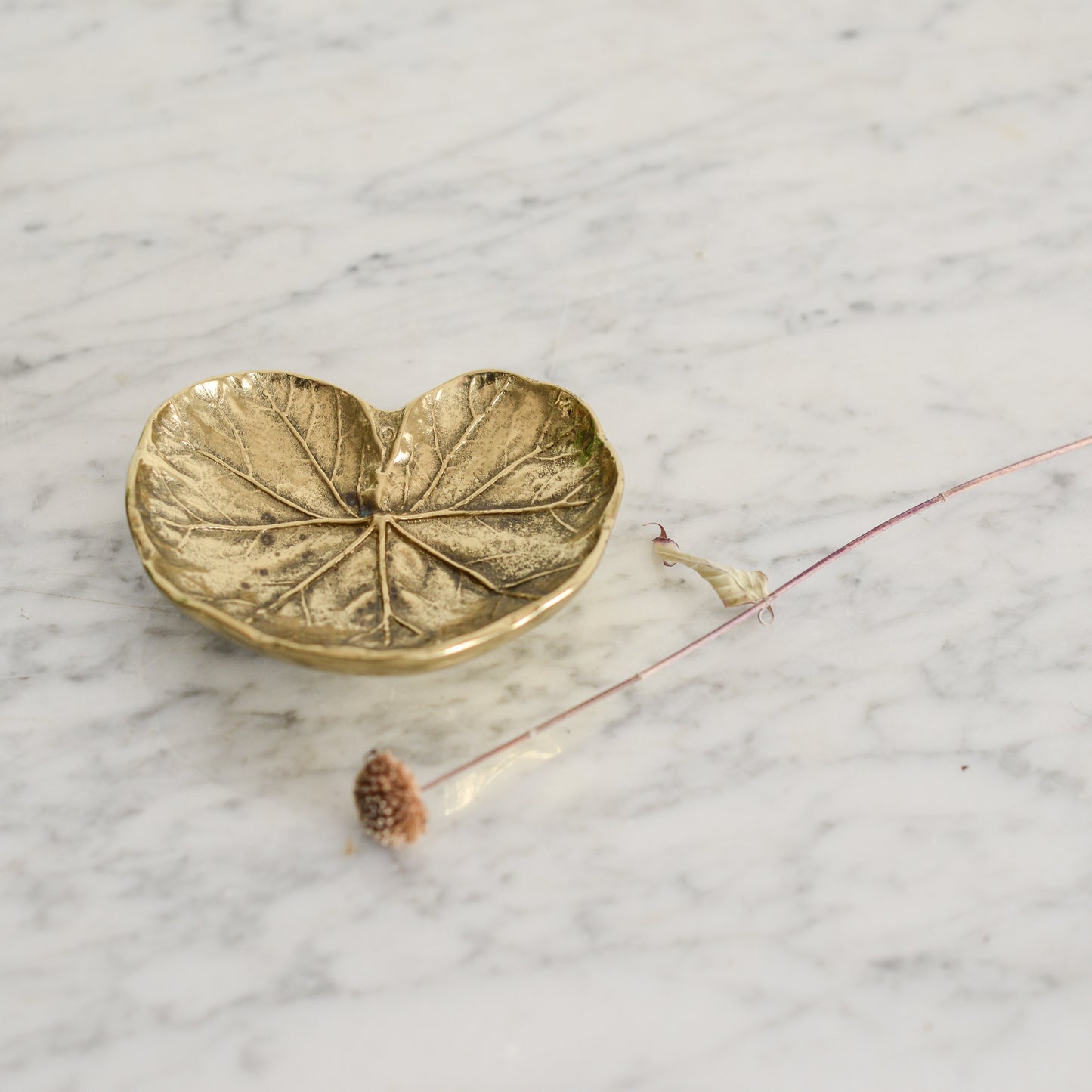 Vintage Brass Geranium Leaf Dish, 1948