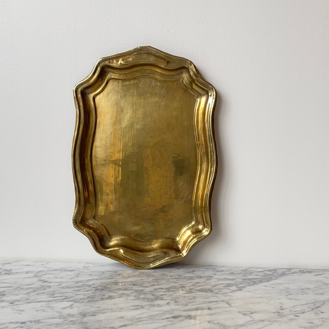 Vintage Brass Tray, 15"