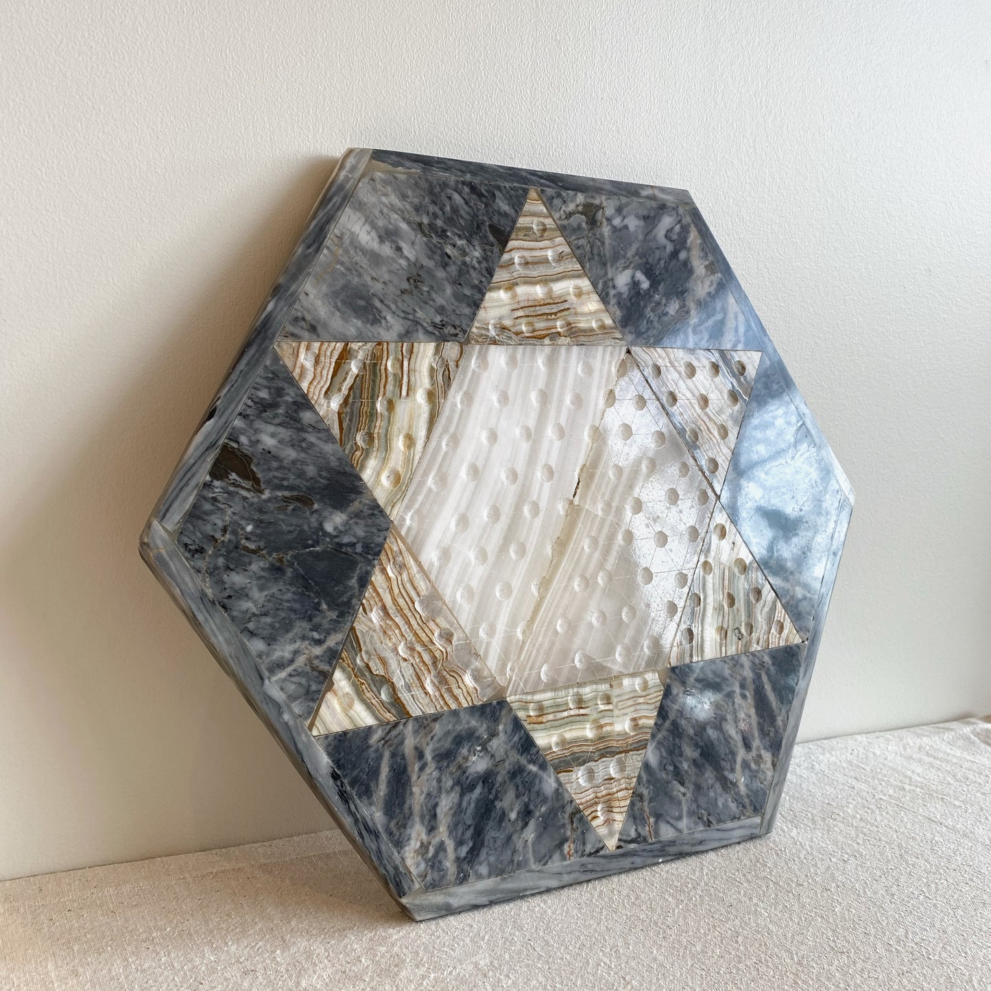 Vintage Marble Stone Chinese Checker Board