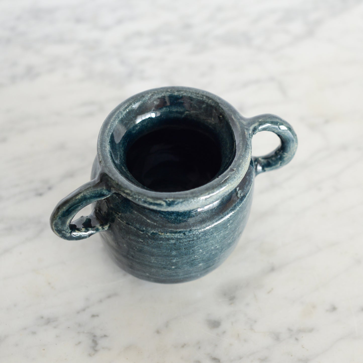 Hand-built Pottery Vessel with Double Handles