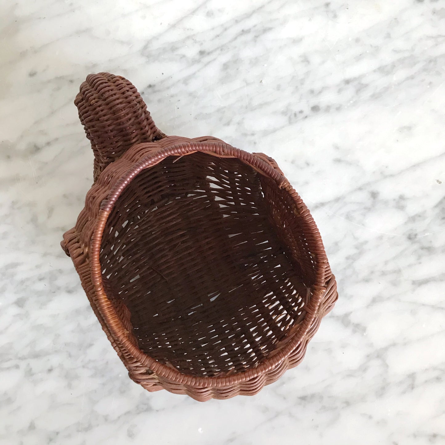 Vintage Wicker Snail Plant Holder