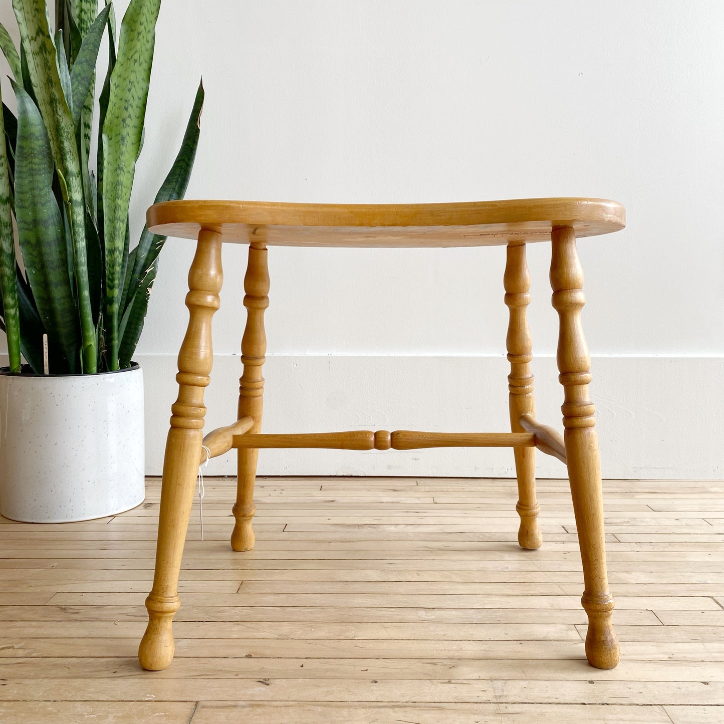 Vintage Wood Kidney Shaped Stool