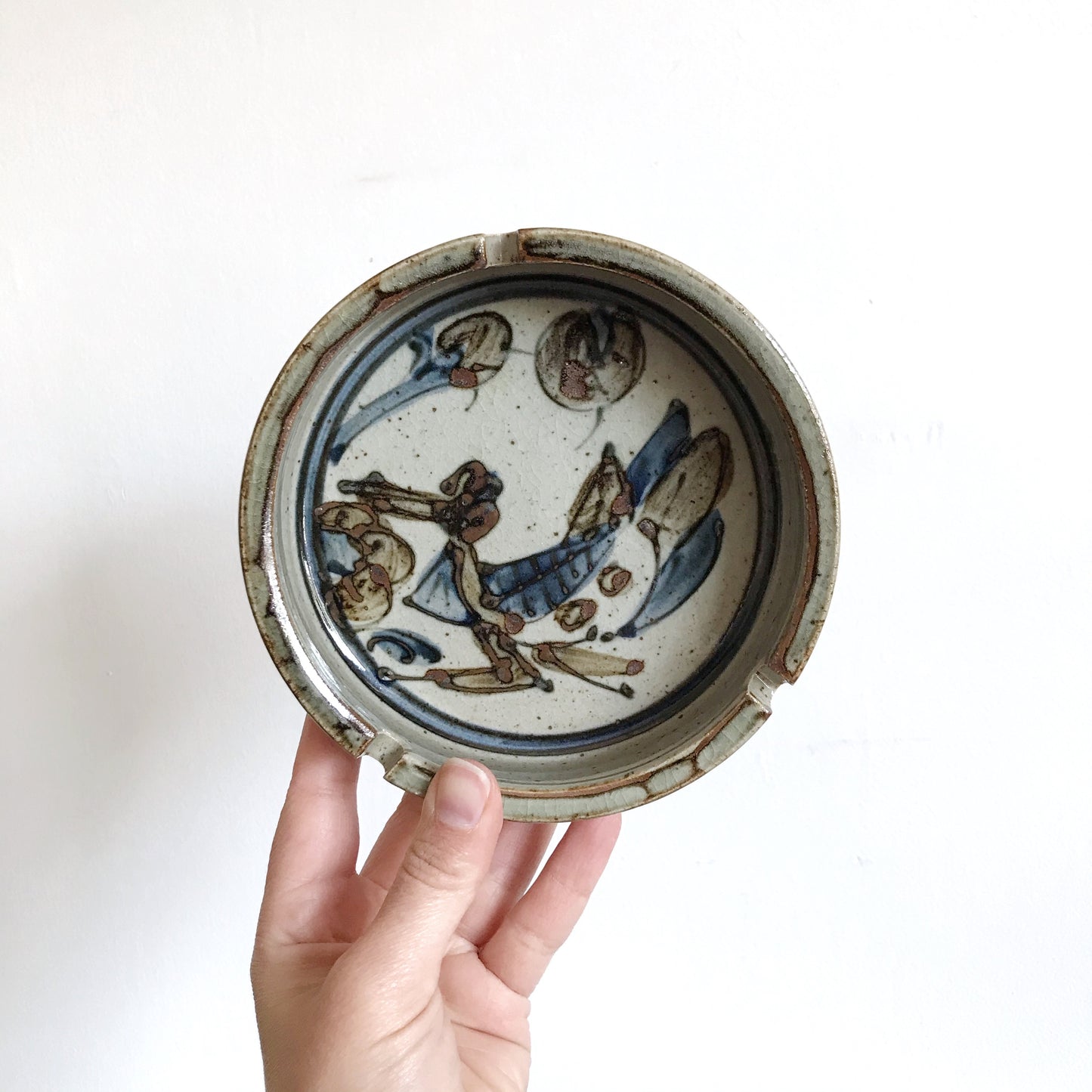 Large Vintage Stoneware Ashtray