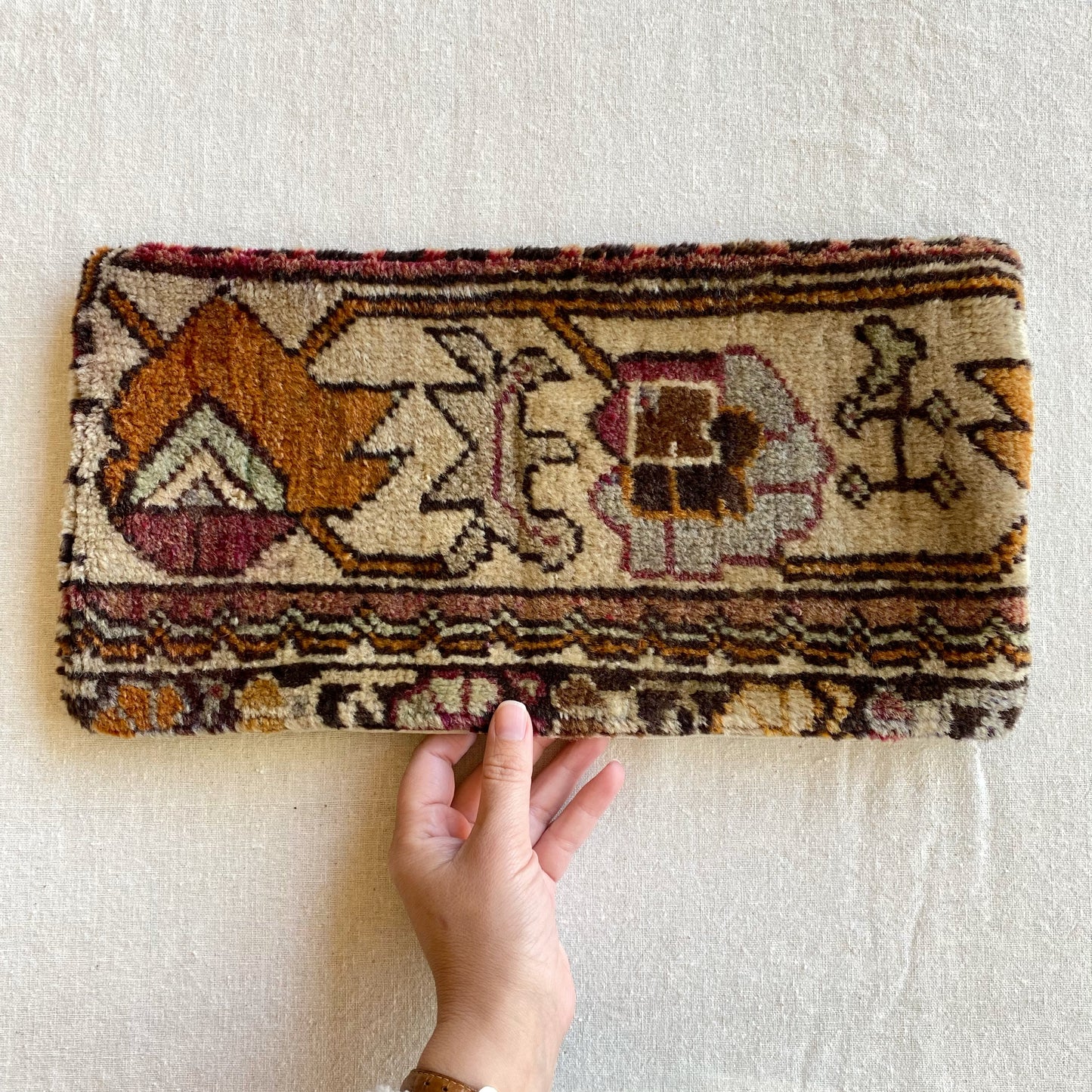 Hand-knotted Turkish Pillow Cover (8 x 16)