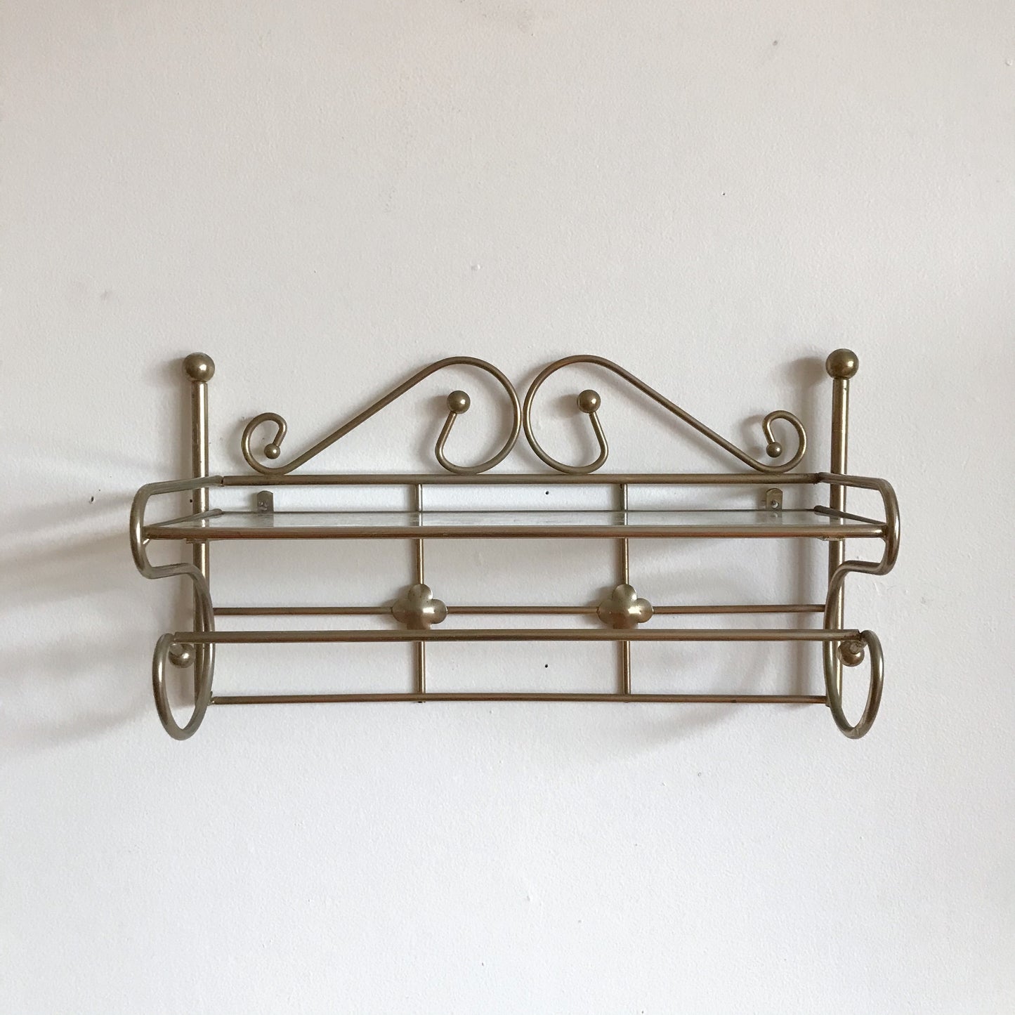 Vintage Gold and Glass Shelf