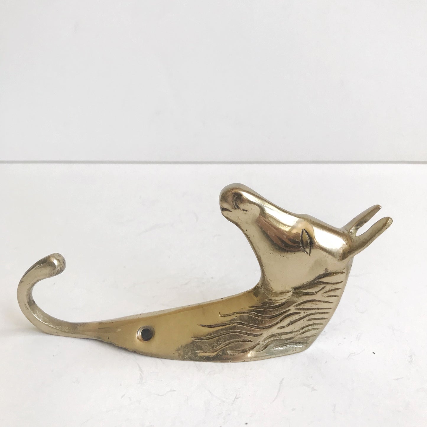 Vintage Brass Horse Wall Hook