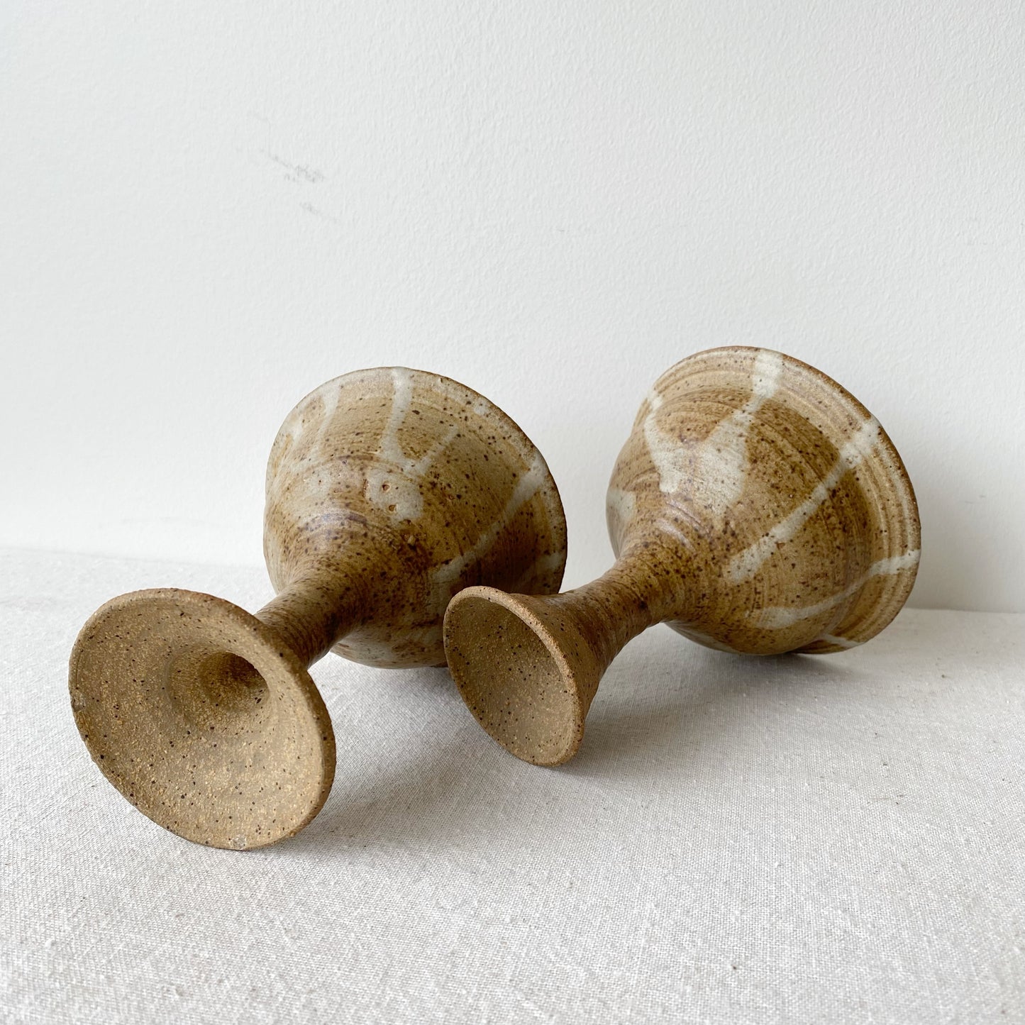 Pair of Vintage Pottery Goblets