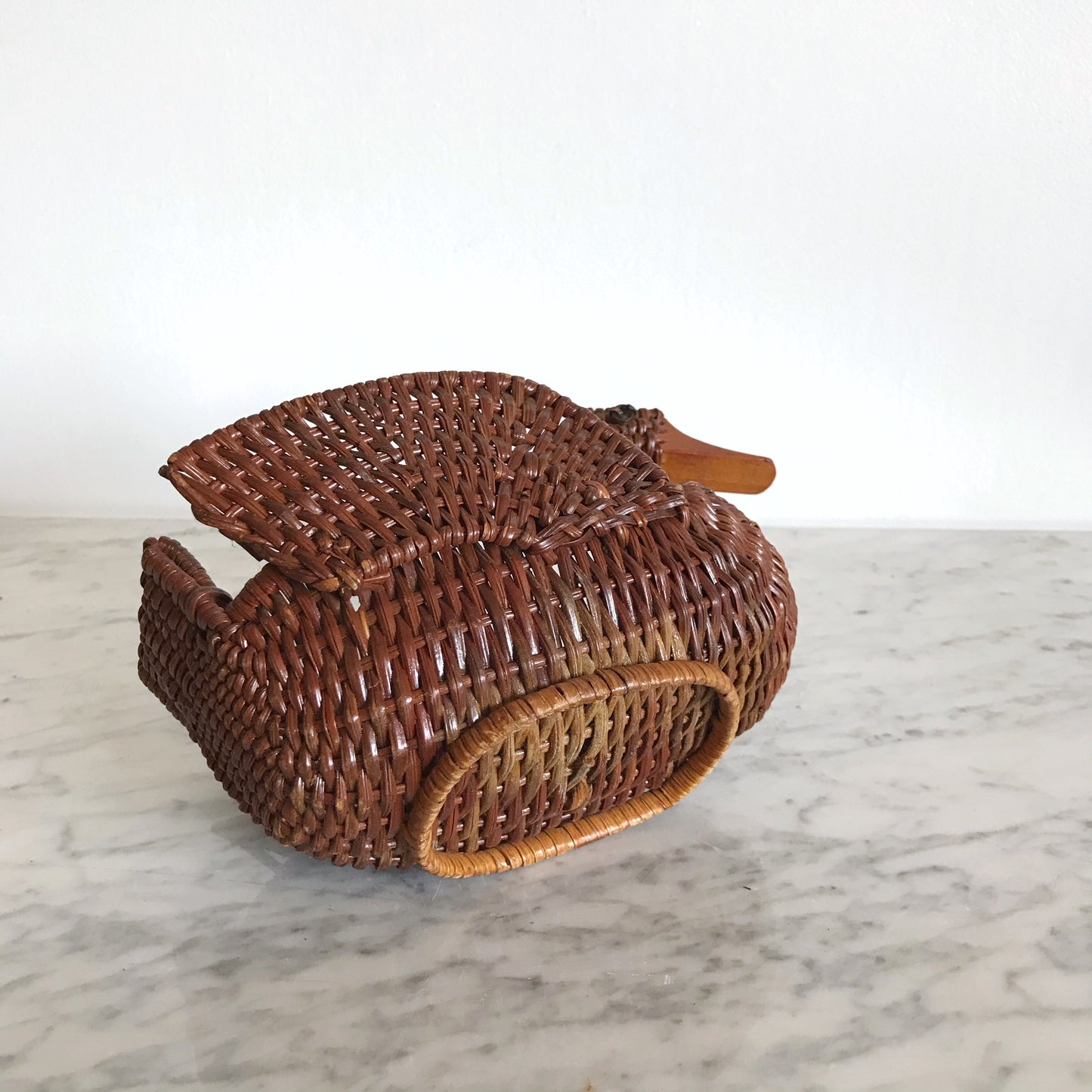Vintage Wicker Duck Plant Holder