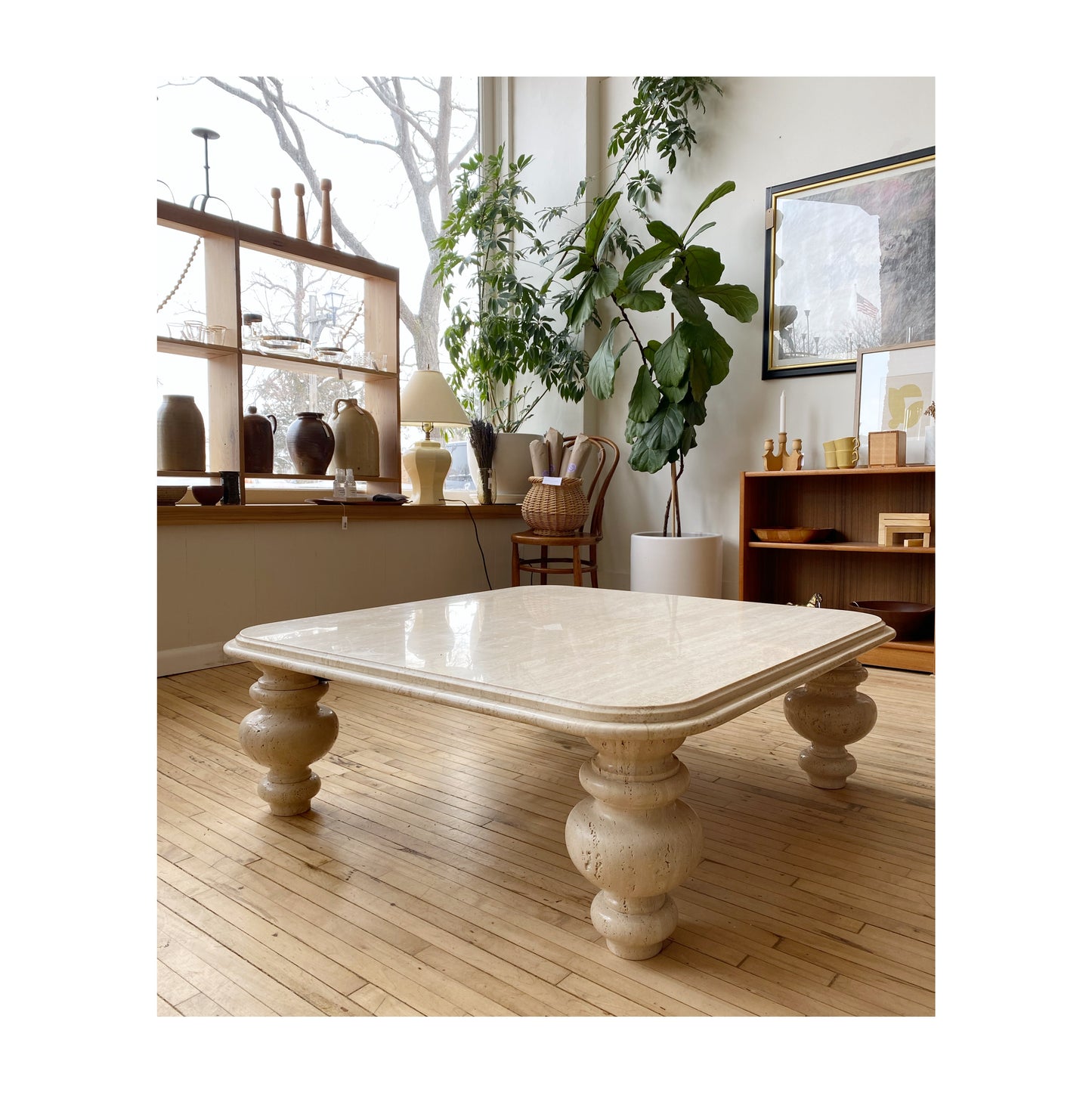 Vintage Travertine Coffee Table, Italy