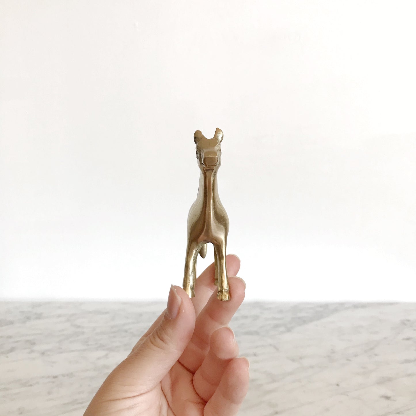 Small Vintage Brass Horse Figure, 3.5”