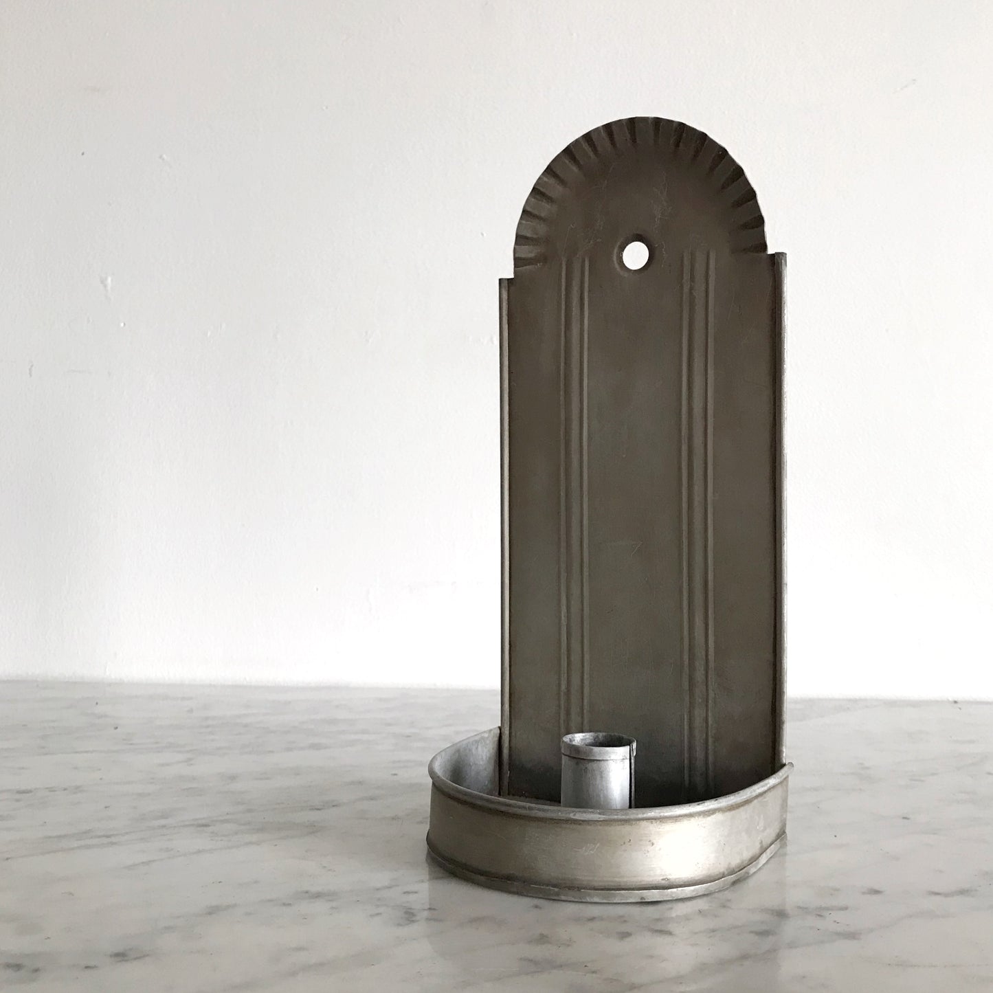 Large Vintage Galvanized Candle Sconce