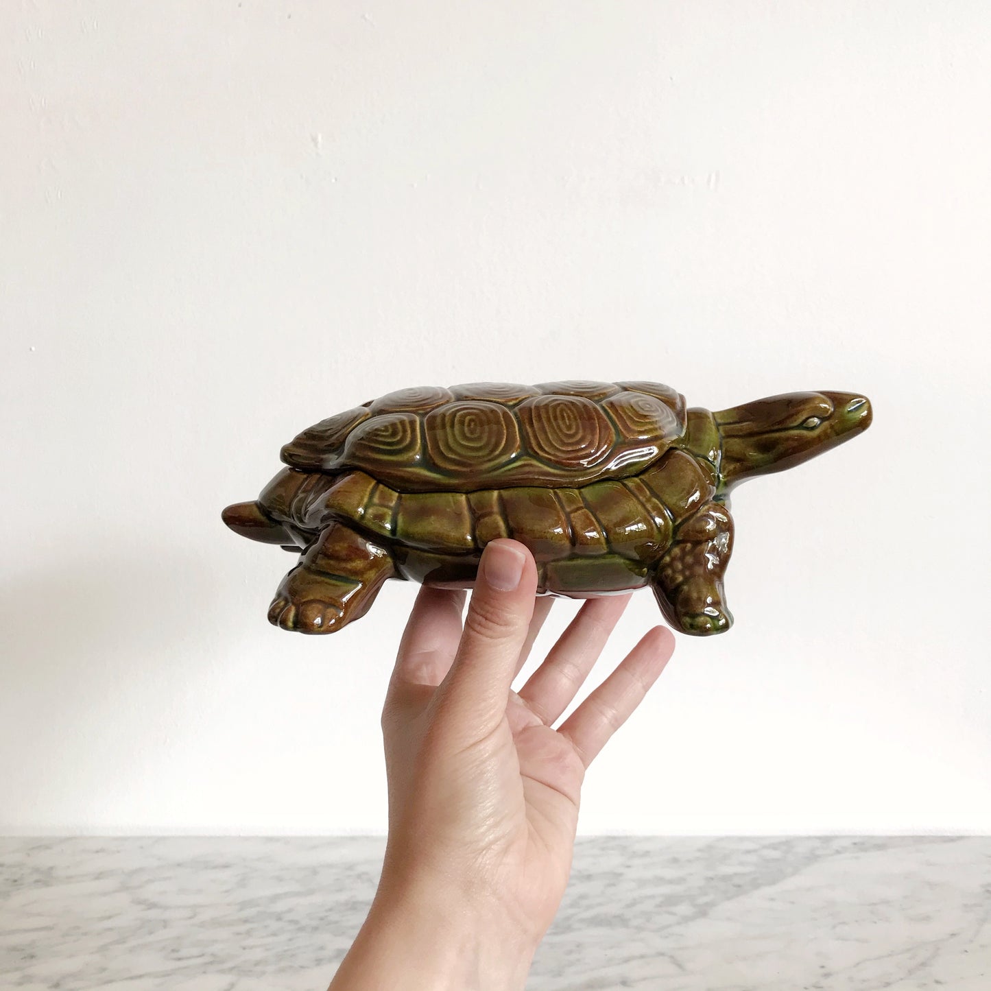 XL Vintage Ceramic Turtle Box