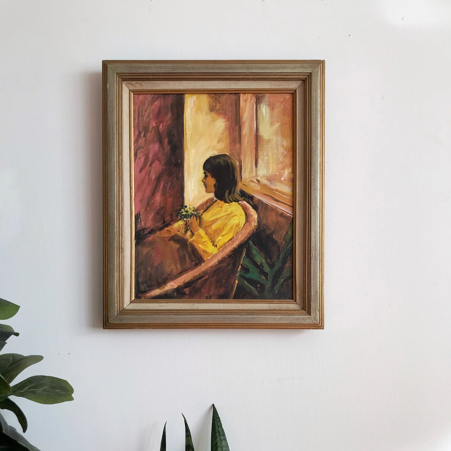 Original Portrait Painting of Woman in Yellow (14 x 17)