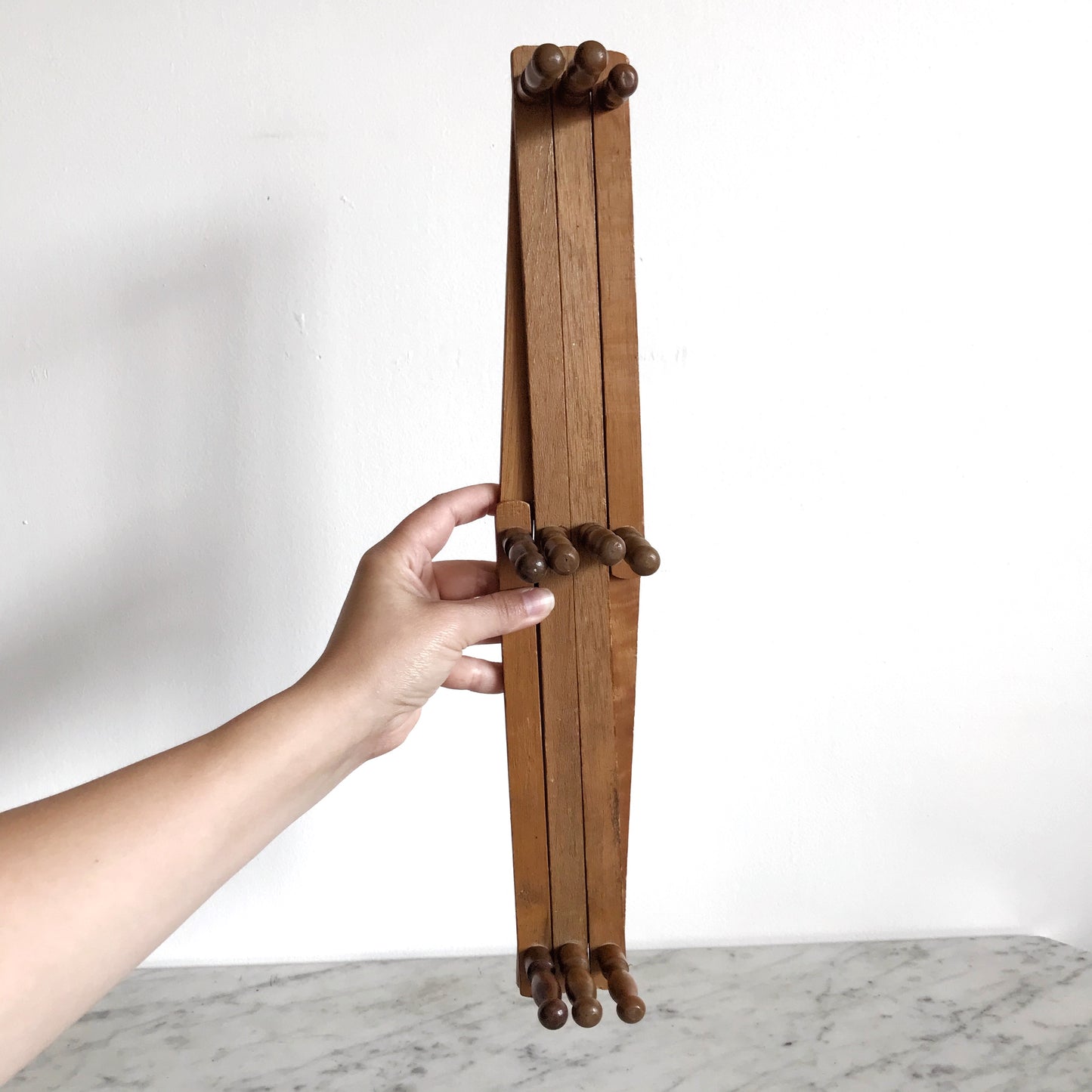 XL Vintage Wooden Accordion Peg Rack