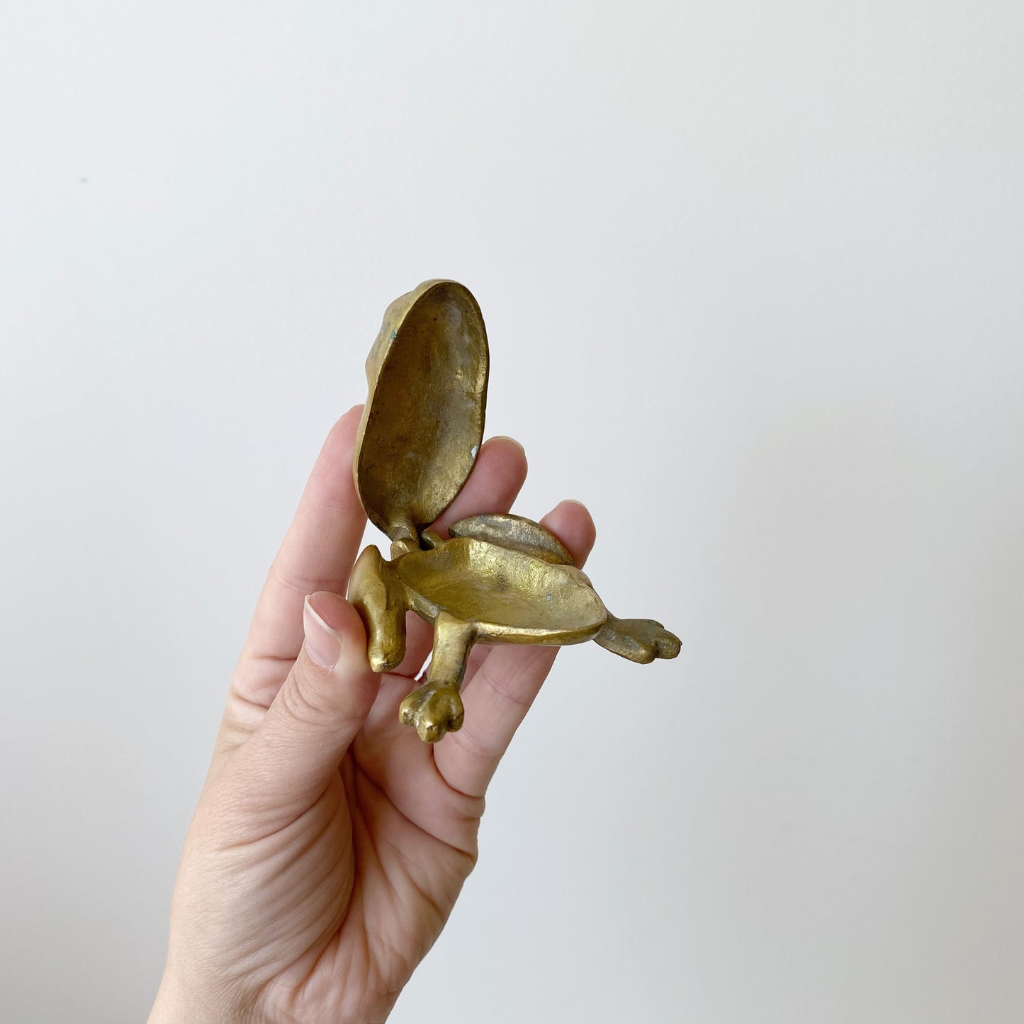 Vintage Brass Frog Trinket Box