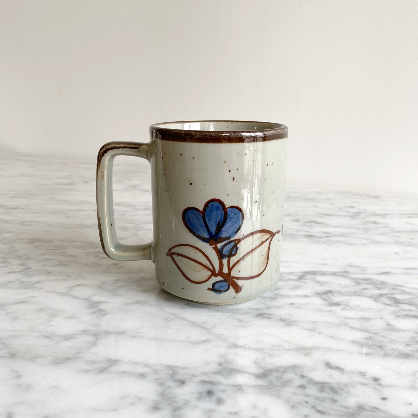 Vintage 70's Ceramic Mug with Flowers